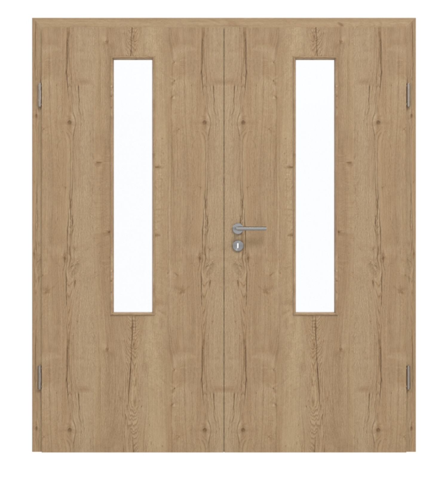 GARANT Drzwi podwójne wraz z ościeżnicą Authentic Dąb szczelinowy CePaL z przeszkleniem LA-5 centralnie