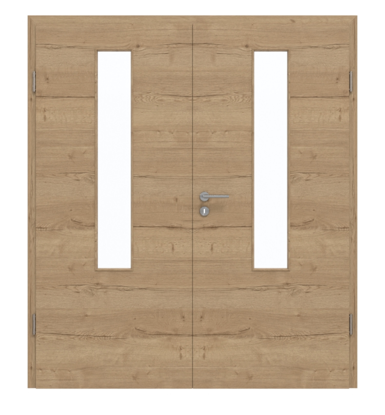GARANT Drzwi podwójne wraz z ościeżnicą układ poprzeczny Authentic Dąb szczelinowy CePaL z przeszkleniem LA-5 centralnie