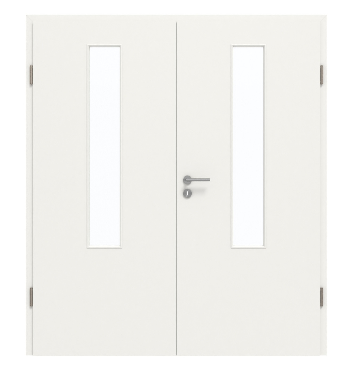 GARANT Drzwi podwójne z ościeżnicą lakier białym 9016 z przeszkleniem LA-5 centralnie
