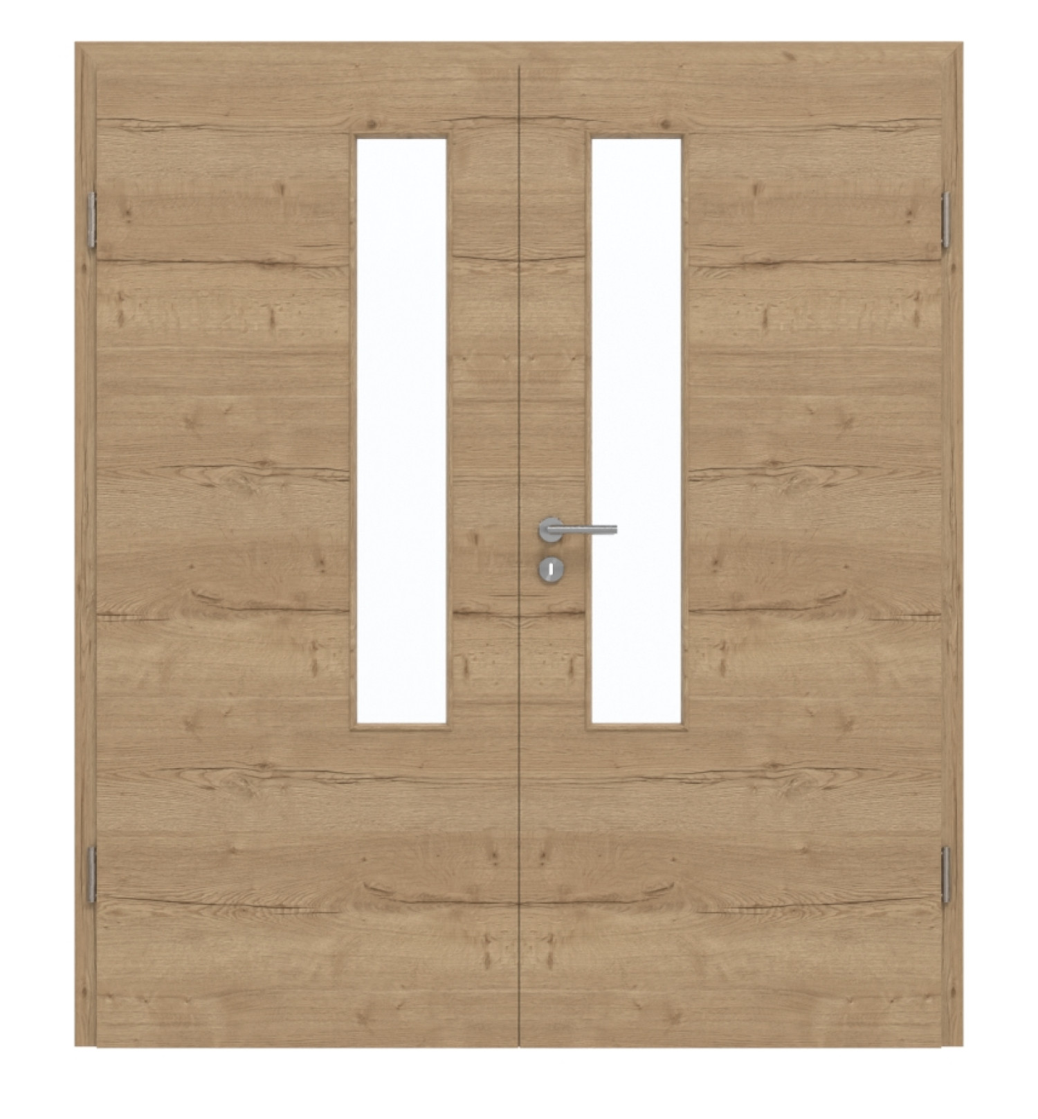 GARANT Drzwi podwójne wraz z ościeżnicą układ poprzeczny Authentic Dąb szczelinowy CePaL z przeszkleniem LA-5 po stronie zamka