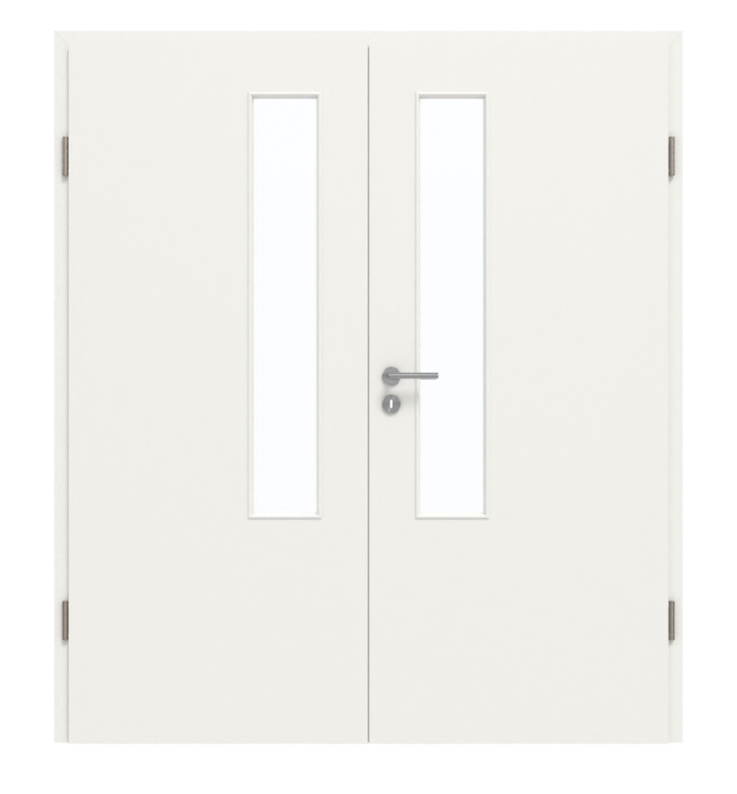 GARANT Drzwi podwójne wraz z ościeżnicą białe lakierowane 9016 z przeszkleniem LA-5 po stronie zamka