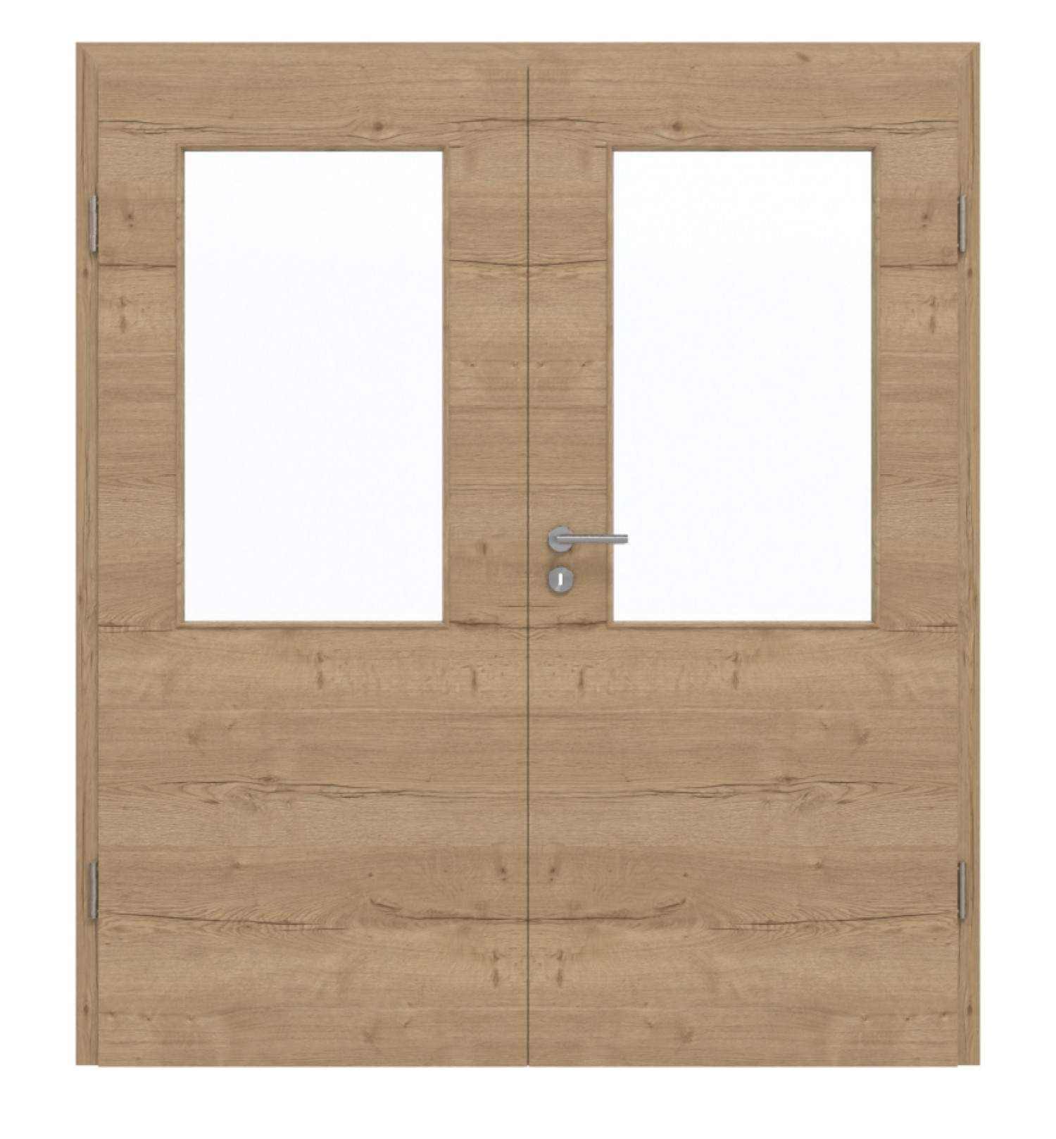 GARANT Drzwi podwójne wraz z ościeżnicą układ poprzeczny Authentic dąb szczelinowy CePaL z przeszkleniem LA-6