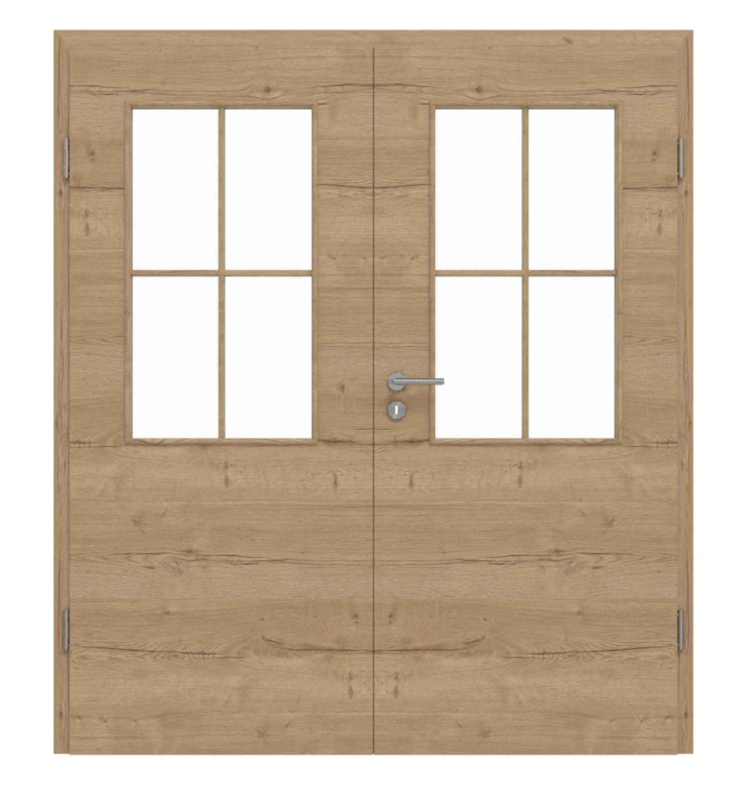 GARANT Drzwi podwójne wraz z ościeżnicą układ poprzeczny Authentic dąb szczelinowy CePaL z przeszkleniem LA-6 słupek SP0