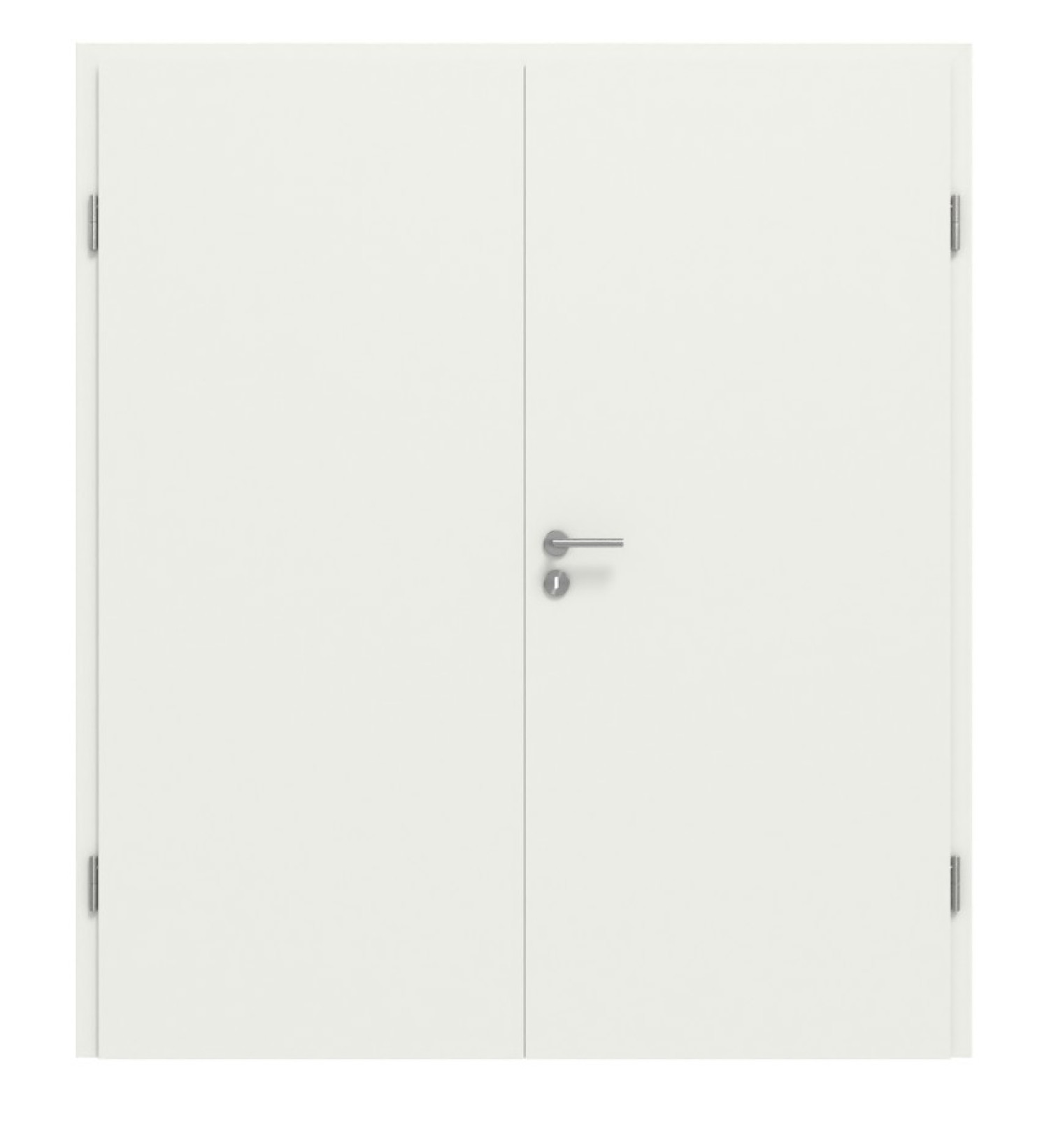 Widok frontowy drzwi podwójnych białych RAL 9003 CPL z ościeżnicą - Classen