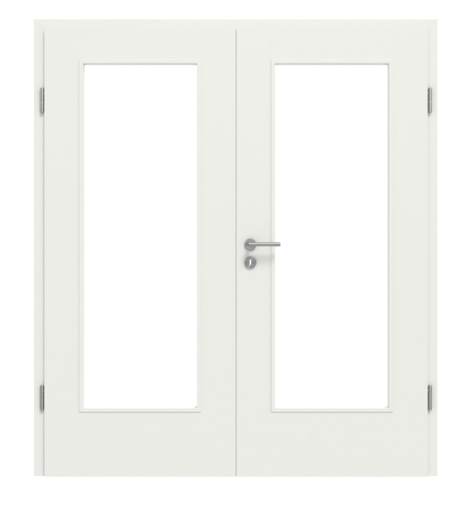 Frontansicht podwójnych drzwi LA 02 Białe RAL 9003 CPL z ościeżnicą - Classen
