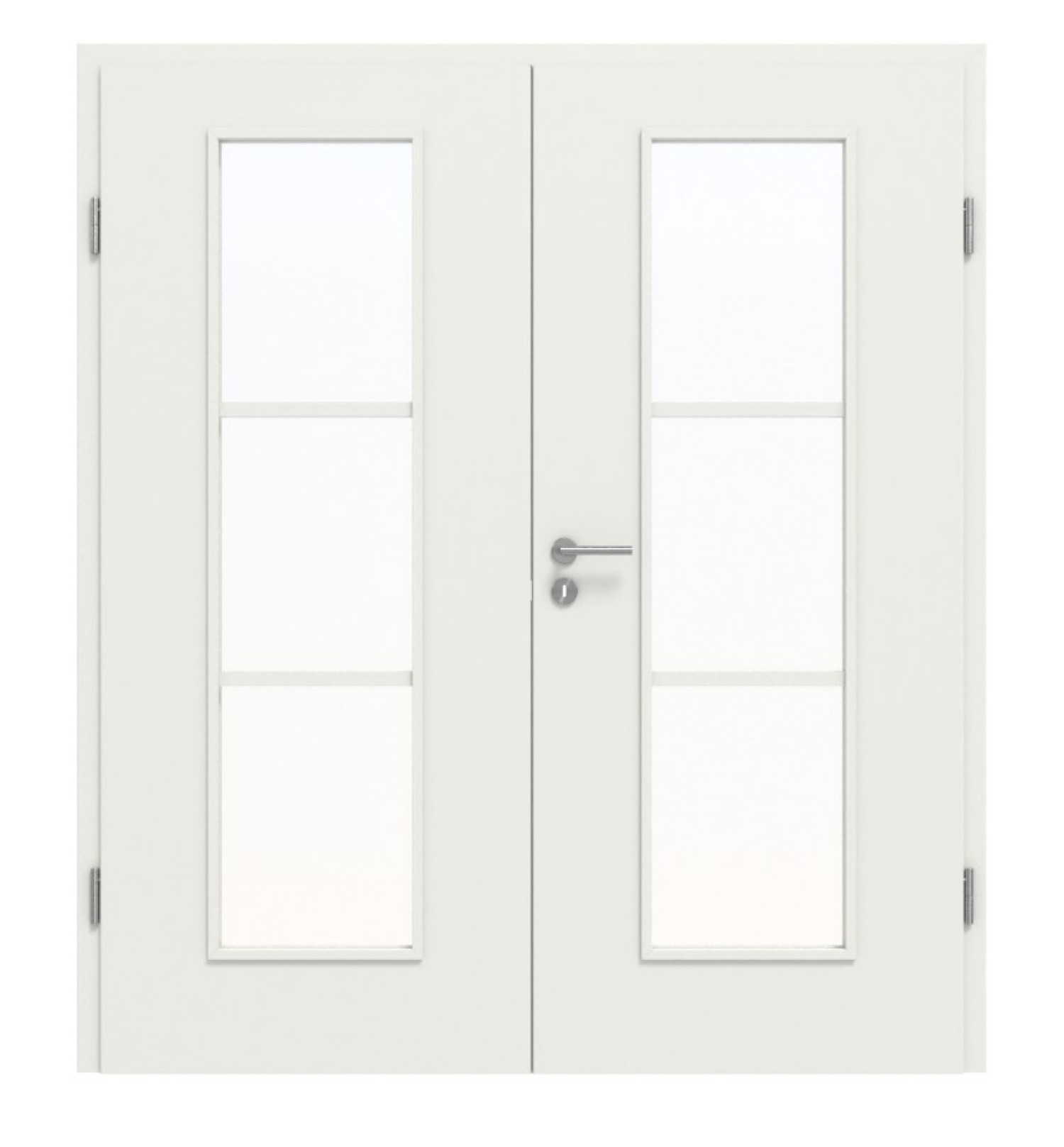 Widok frontowy drzwi podwójnych 4.5 Białe RAL 9003 CPL z ościeżnicą - Classen