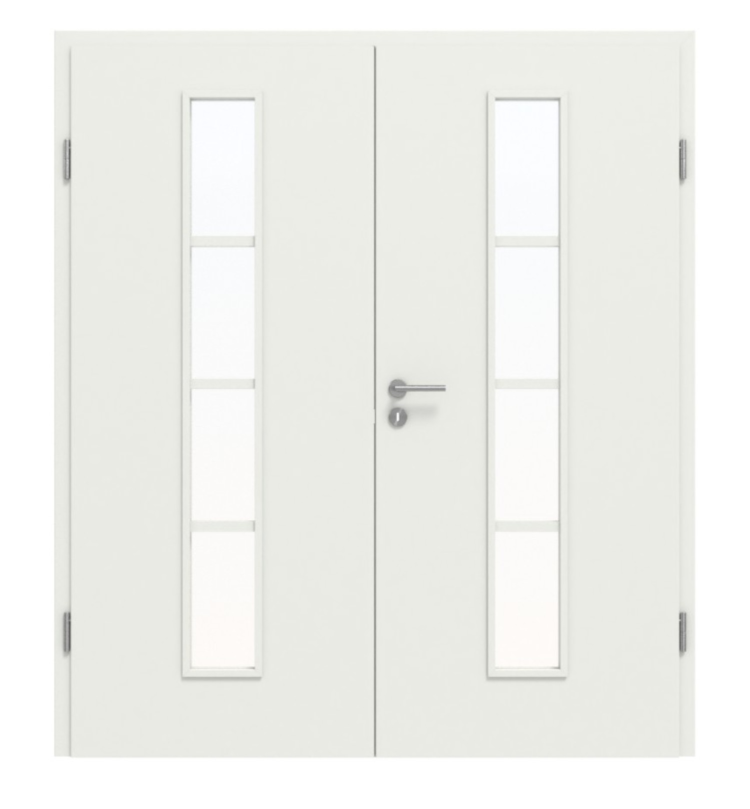 Widok frontowy drzwi podwójnych 4.6 Biały RAL 9003 CPL z ościeżnicą - Classen