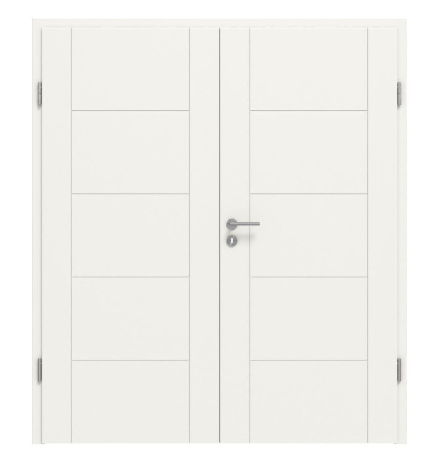 HÖRMANN Drzwi podwójne Groove 13 Białe lakierowane DesignLine z ościeżnicą