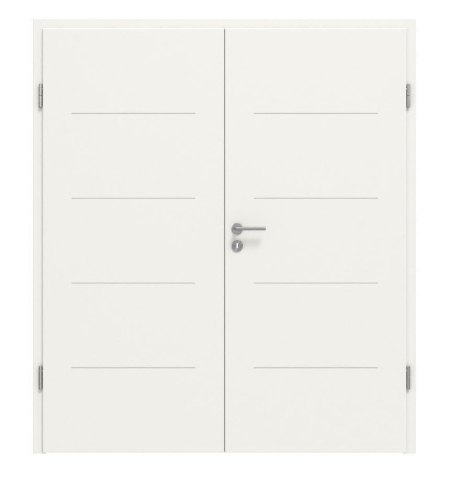 Widok z przodu drzwi podwójnych Signum 14 Basic Lakier Verkehrsweiß RAL 9016 z ościeżnicą - Huga