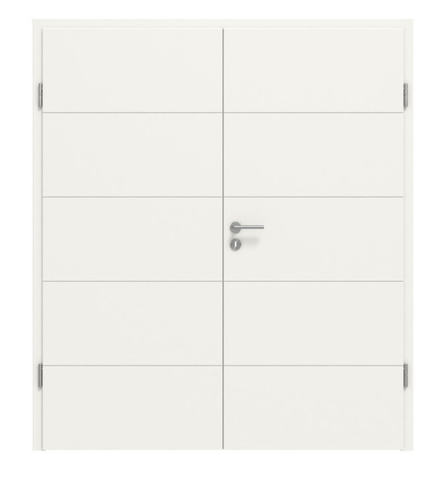 HÖRMANN Drzwi podwójne Groove 15 Białe lakierowane DesignLine z ościeżnicą