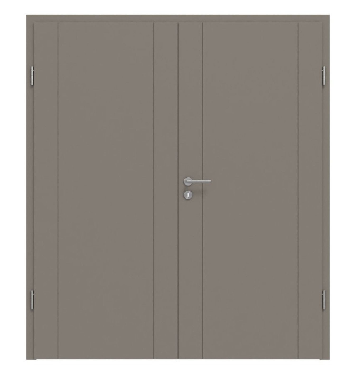 Widok frontowy drzwi podwójnych Signum 16 Basic Lack Taupe RAL 7048 z ościeżnicą - Huga