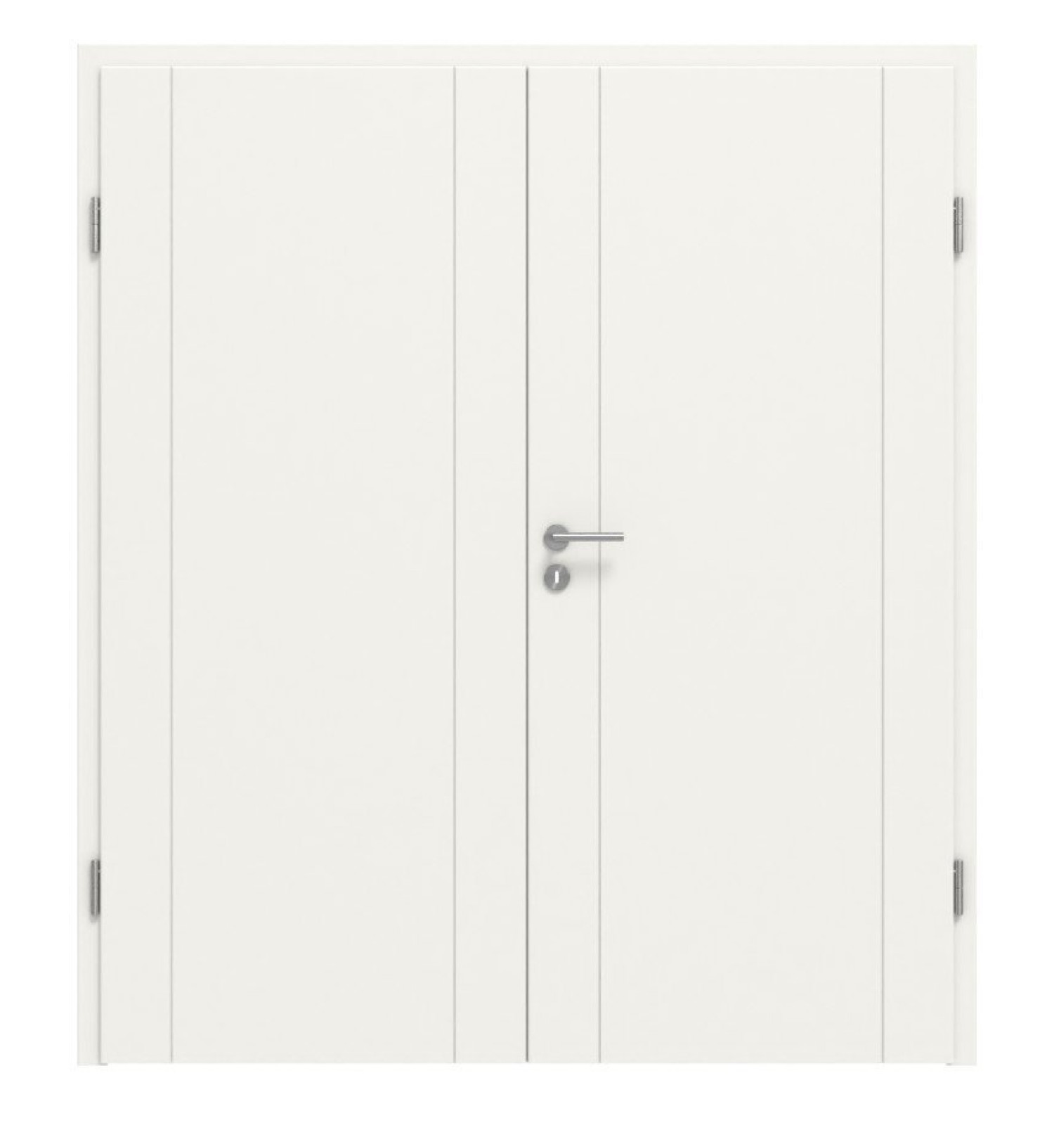 HÖRMANN Drzwi podwójne Groove 16 Białe lakierowane DesignLine z ościeżnicą