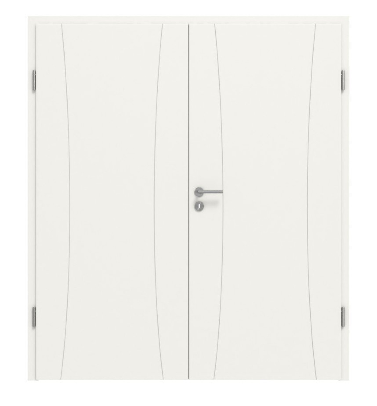 Widok frontowy drzwi podwójnych Signum 20 Basic Lakier Verkehrsweiß RAL 9016 z ościeżnicą - Huga