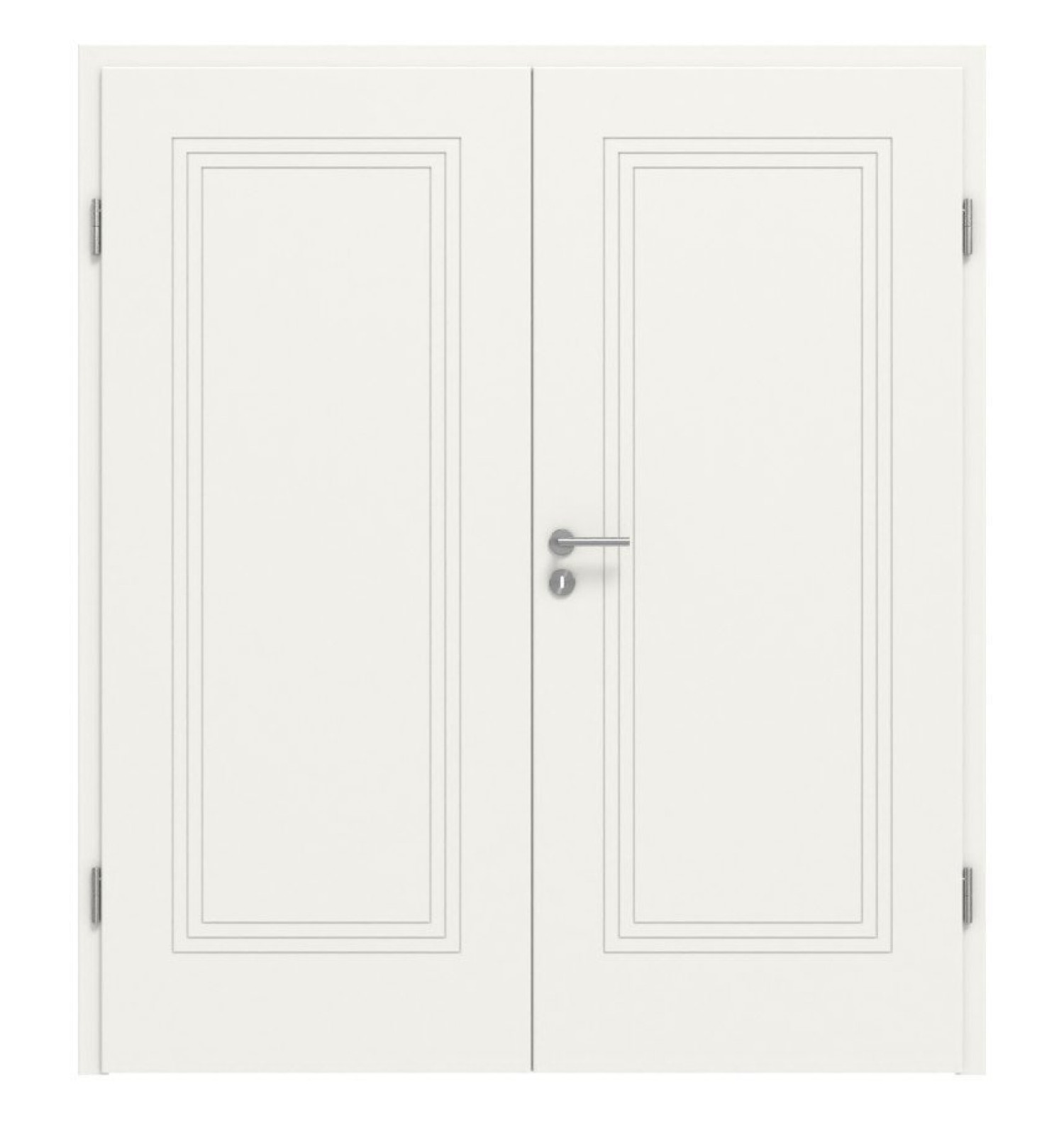 Widok z przodu drzwi podwójnych Signum 21 Basic Lakier Verkehrsweiß RAL 9016 z ościeżnicą - Huga