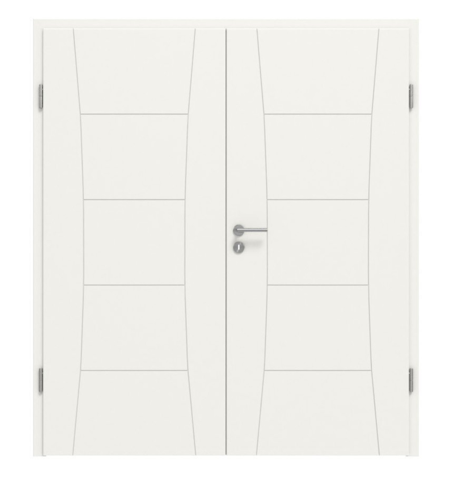 Widok frontowy drzwi podwójnych Signum 22 Basic Lakier Verkehrsweiß RAL 9016 z ościeżnicą - Huga