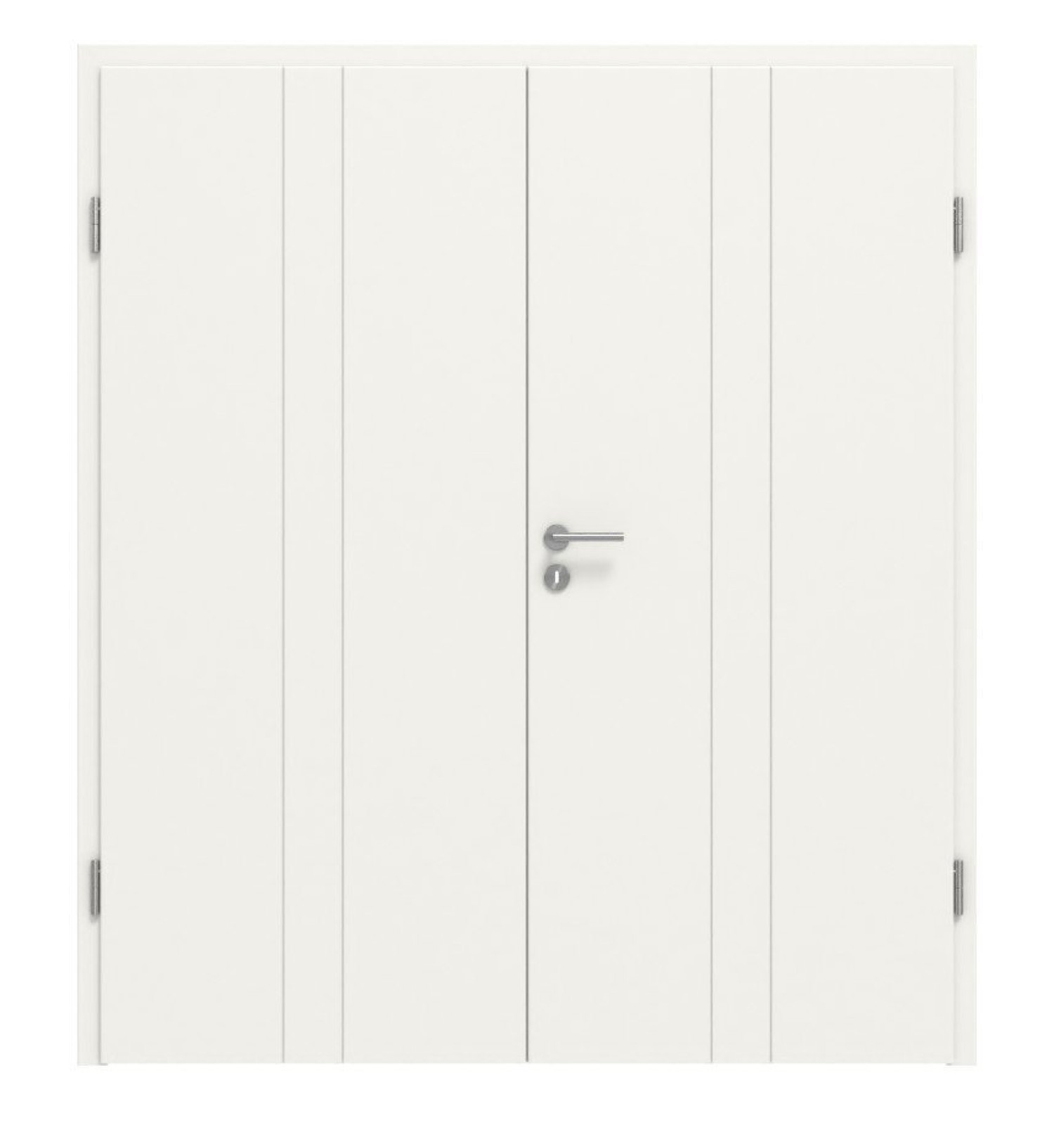 HÖRMANN Drzwi podwójne Groove 23 Białe lakierowane DesignLine z ościeżnicą