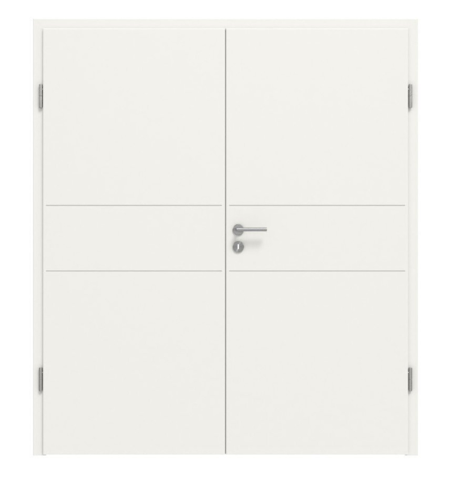 HÖRMANN Drzwi podwójne Groove 29 Białe lakierowane DesignLine z ościeżnicą