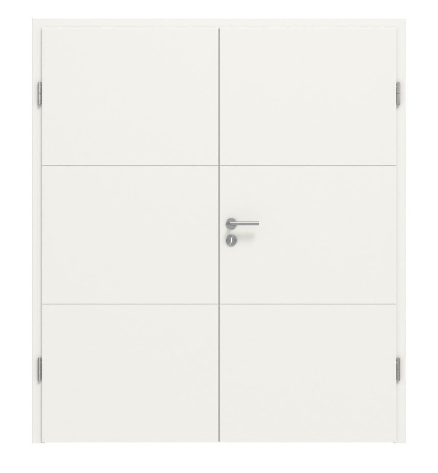 Widok z przodu drzwi podwójnych Signum 31 Basic Lakier Biały RAL 9016 z ościeżnicą - Huga