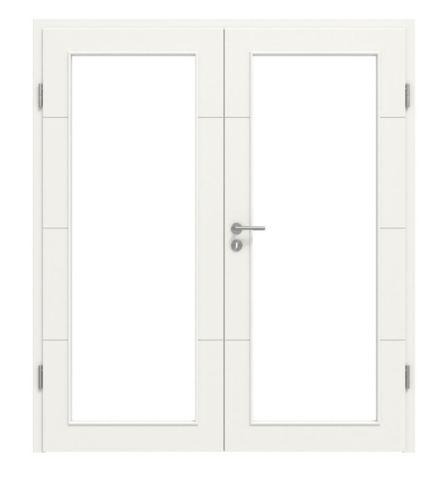 HÖRMANN Drzwi podwójne Groove 34 Weißlack DesignLine z przeszkleniem LA 27 z ościeżnicą