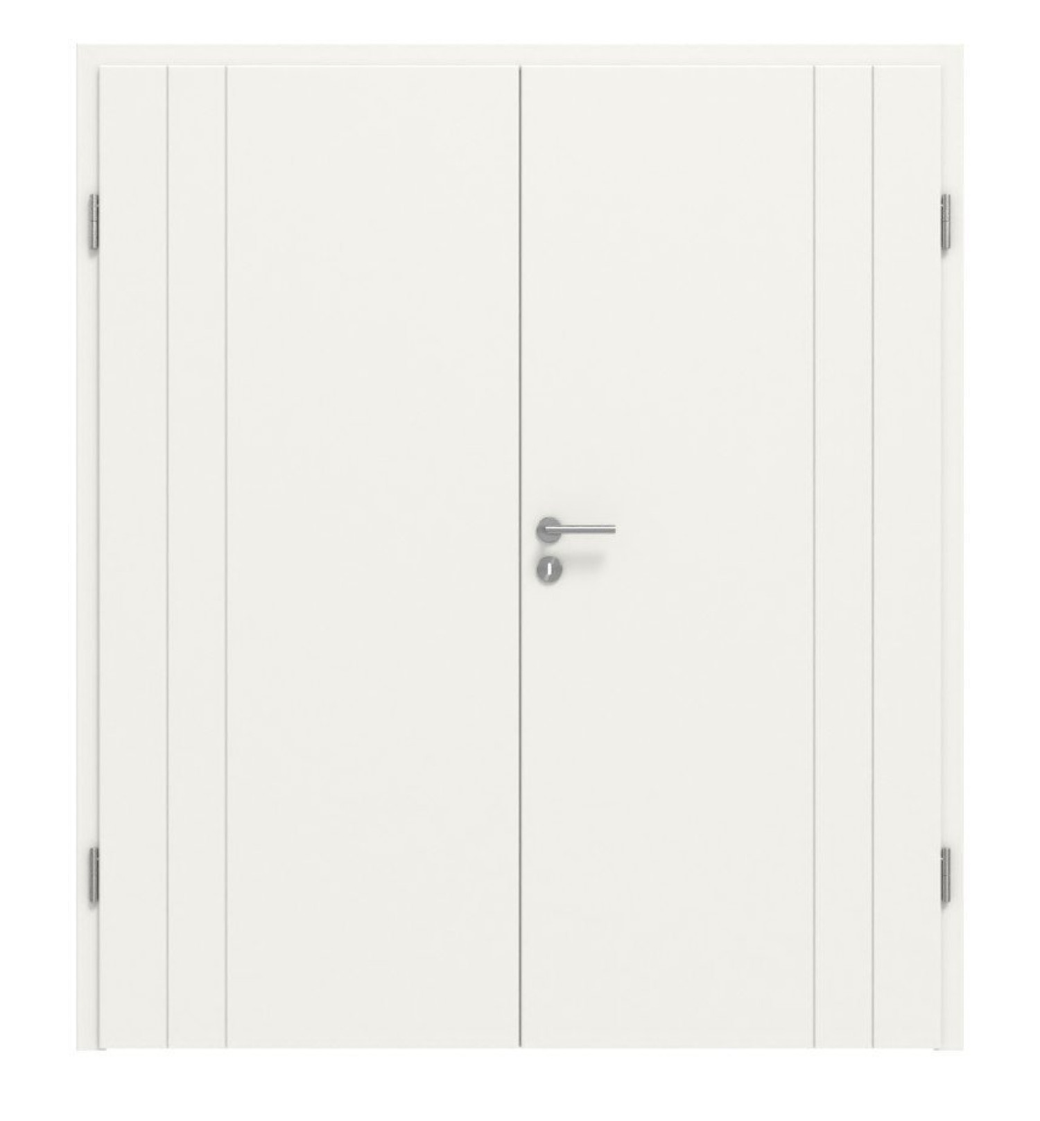 Widok z przodu drzwi podwójnych Signum 39 Basic Lakier Verkehrsweiß RAL 9016 z ościeżnicą - Huga