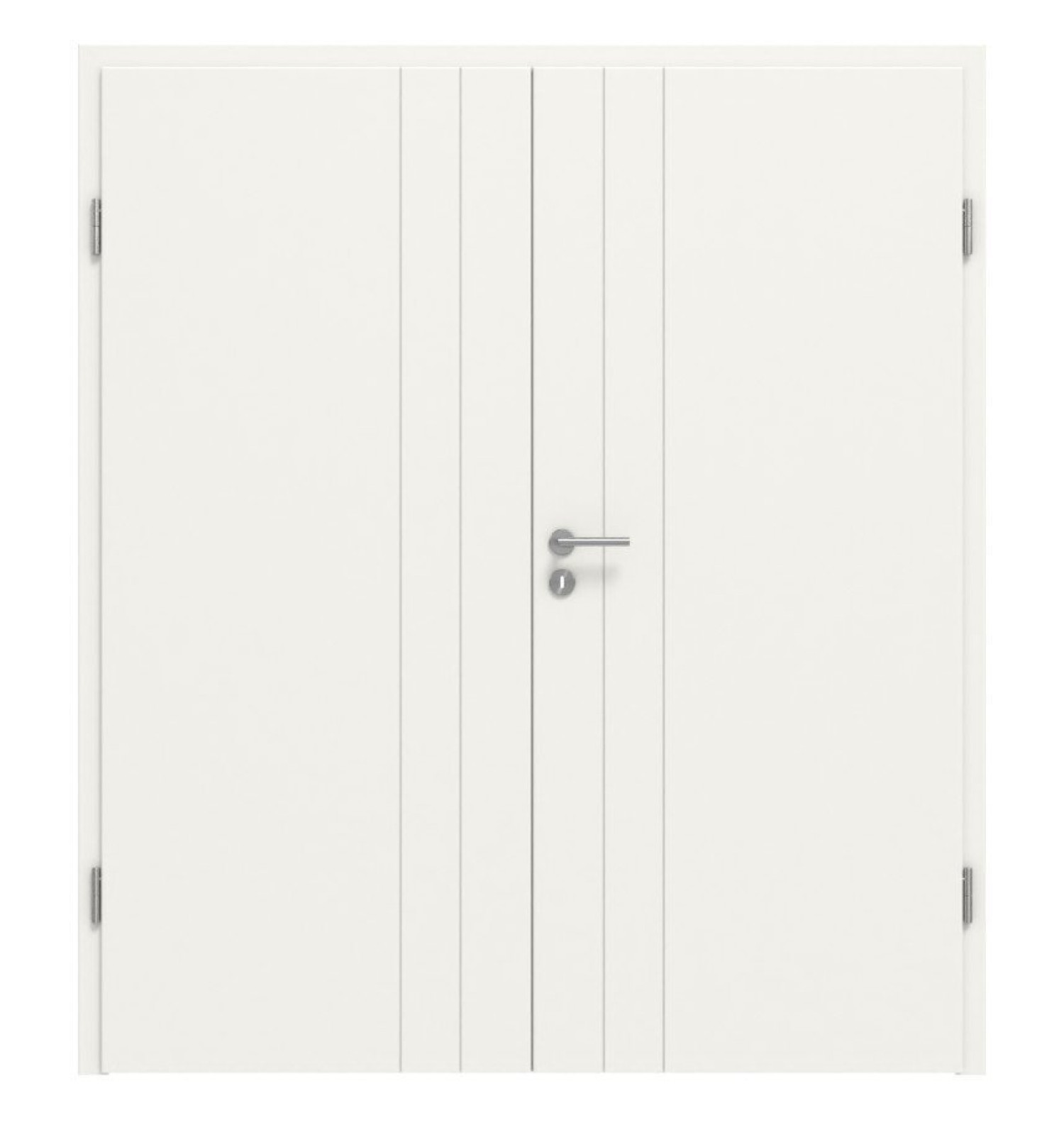 HÖRMANN Drzwi podwójne Groove 44 Białe lakierowane DesignLine z ościeżnicą