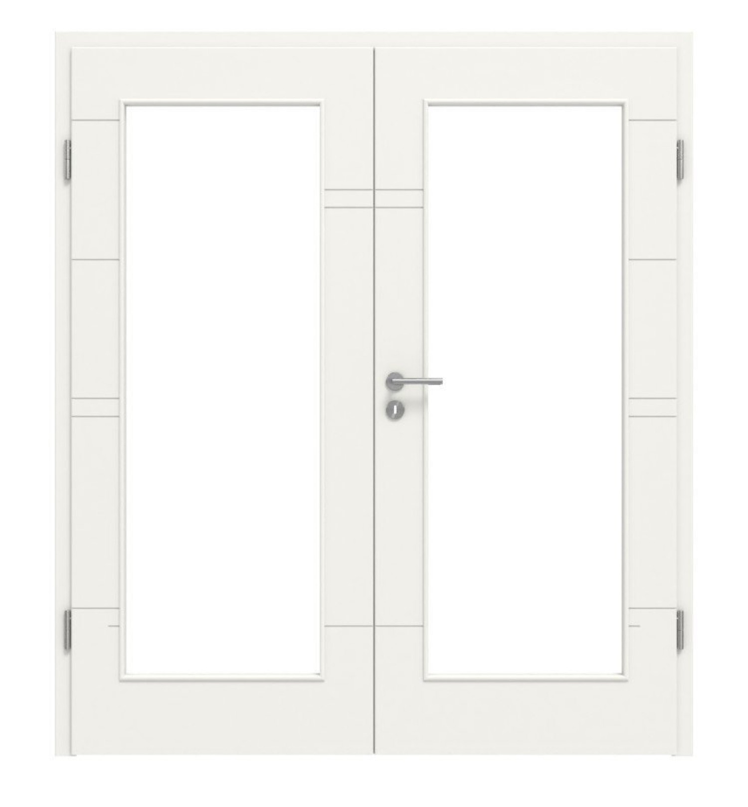 HÖRMANN Drzwi podwójne Groove 50 Weißlack DesignLine z przeszkleniem LA 8 z ościeżnicą