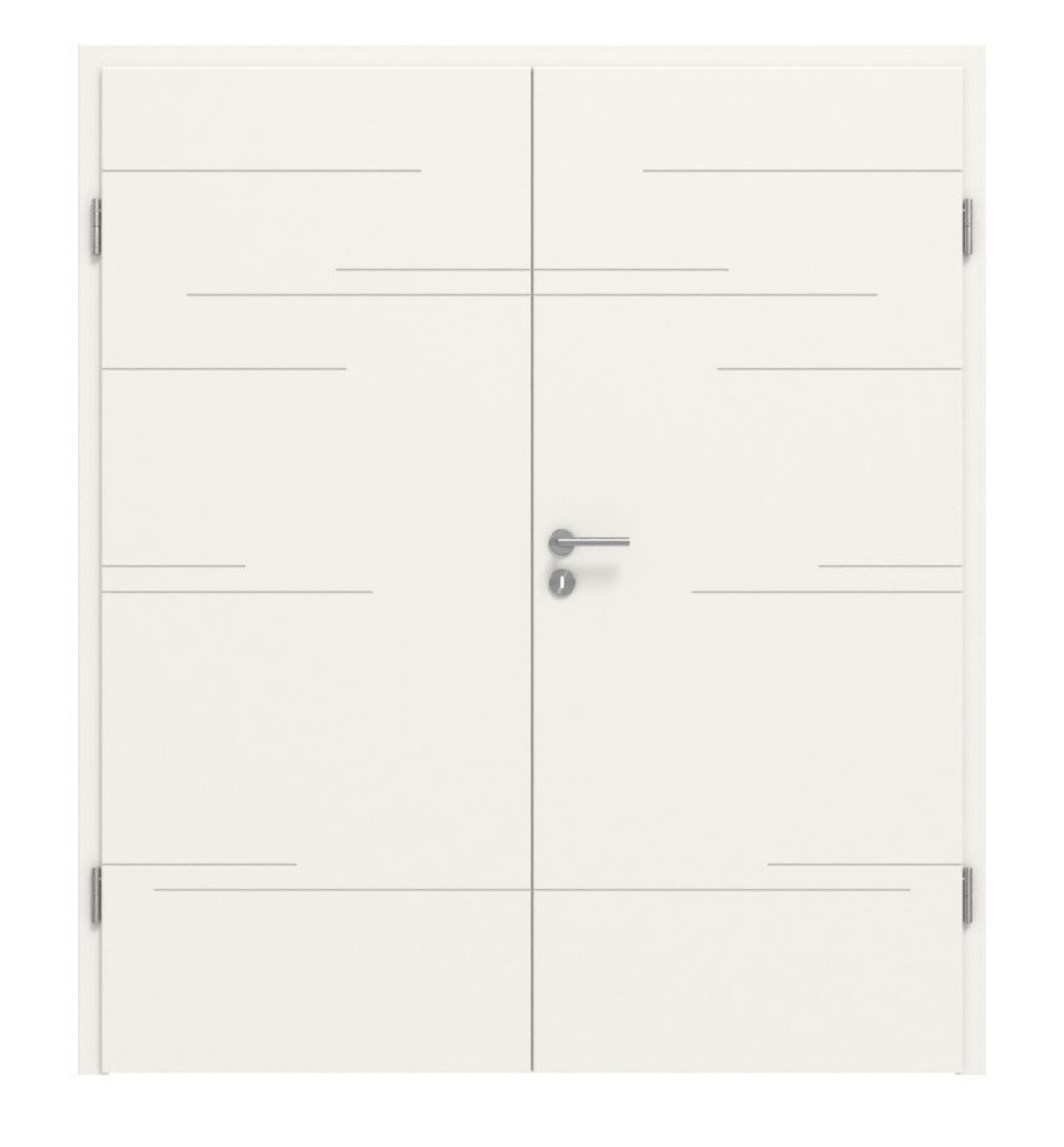 HÖRMANN Drzwi podwójne Groove 50 Białe lakierowane DesignLine z ościeżnicą
