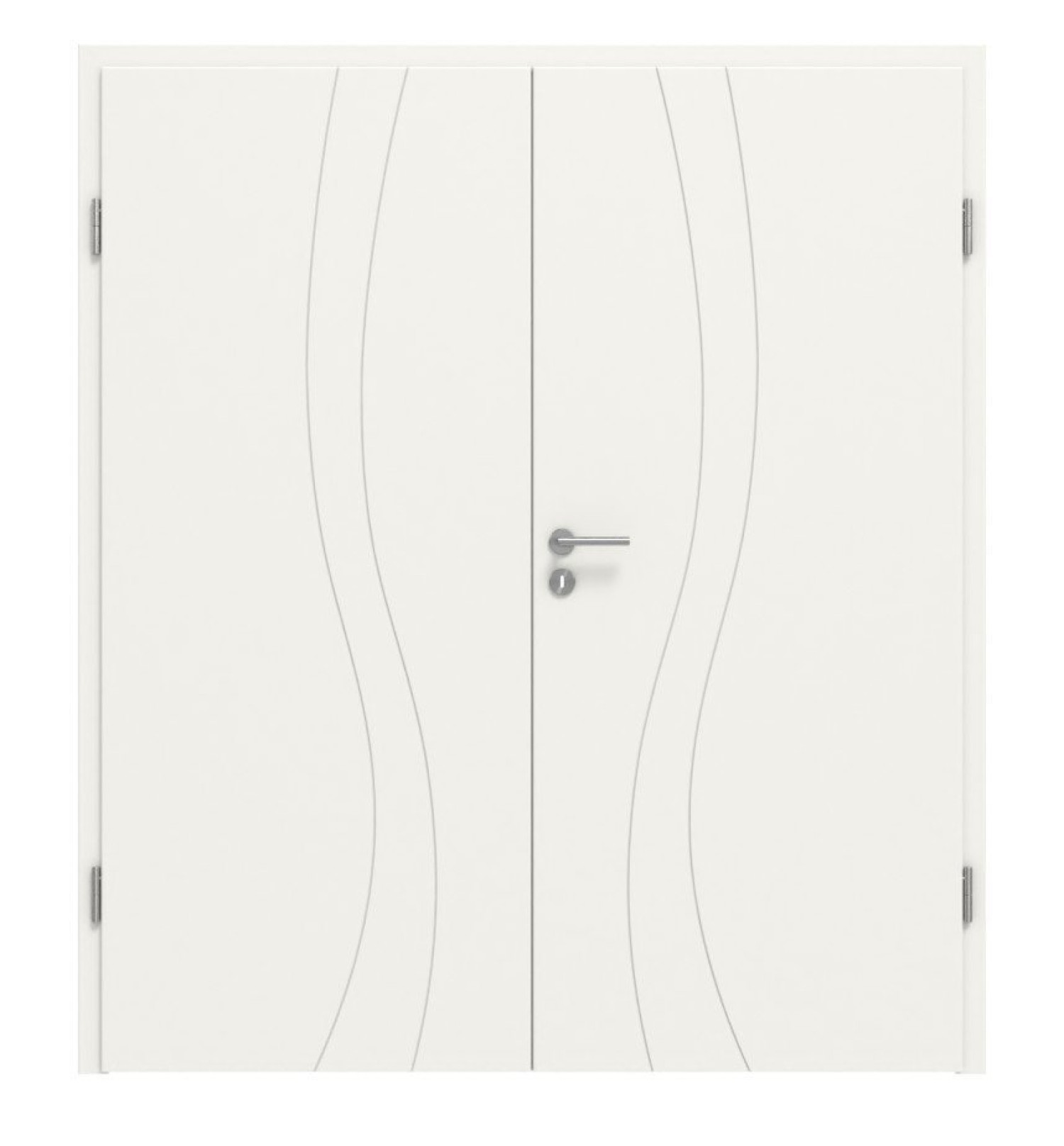 Widok z przodu drzwi podwójnych Signum 51 Basic Lakier Biały RAL 9016 z ościeżnicą - Huga