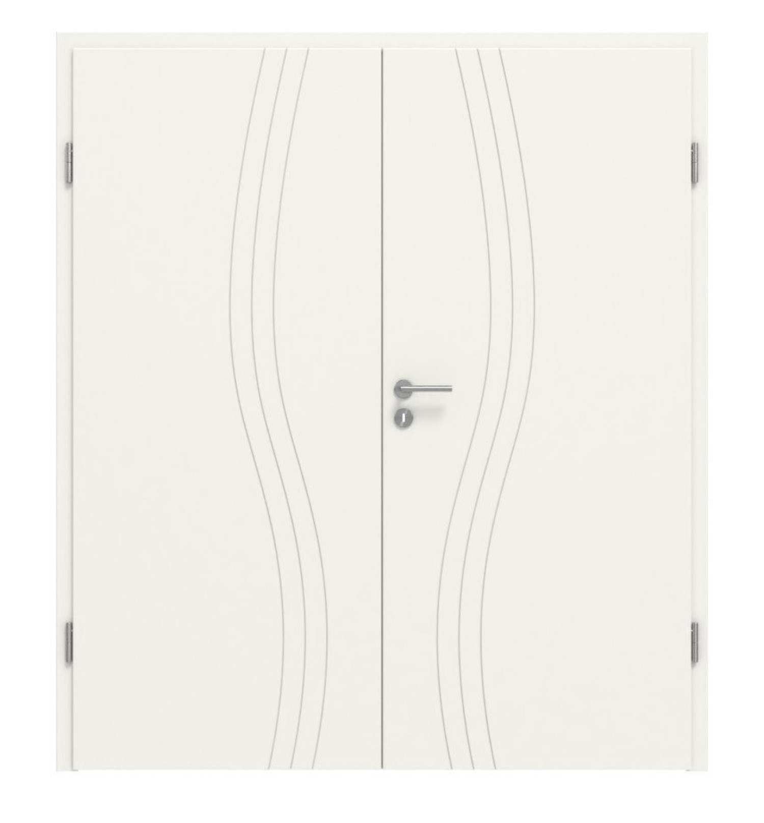 HÖRMANN Drzwi podwójne Groove 53 Białe lakierowane DesignLine z ościeżnicą