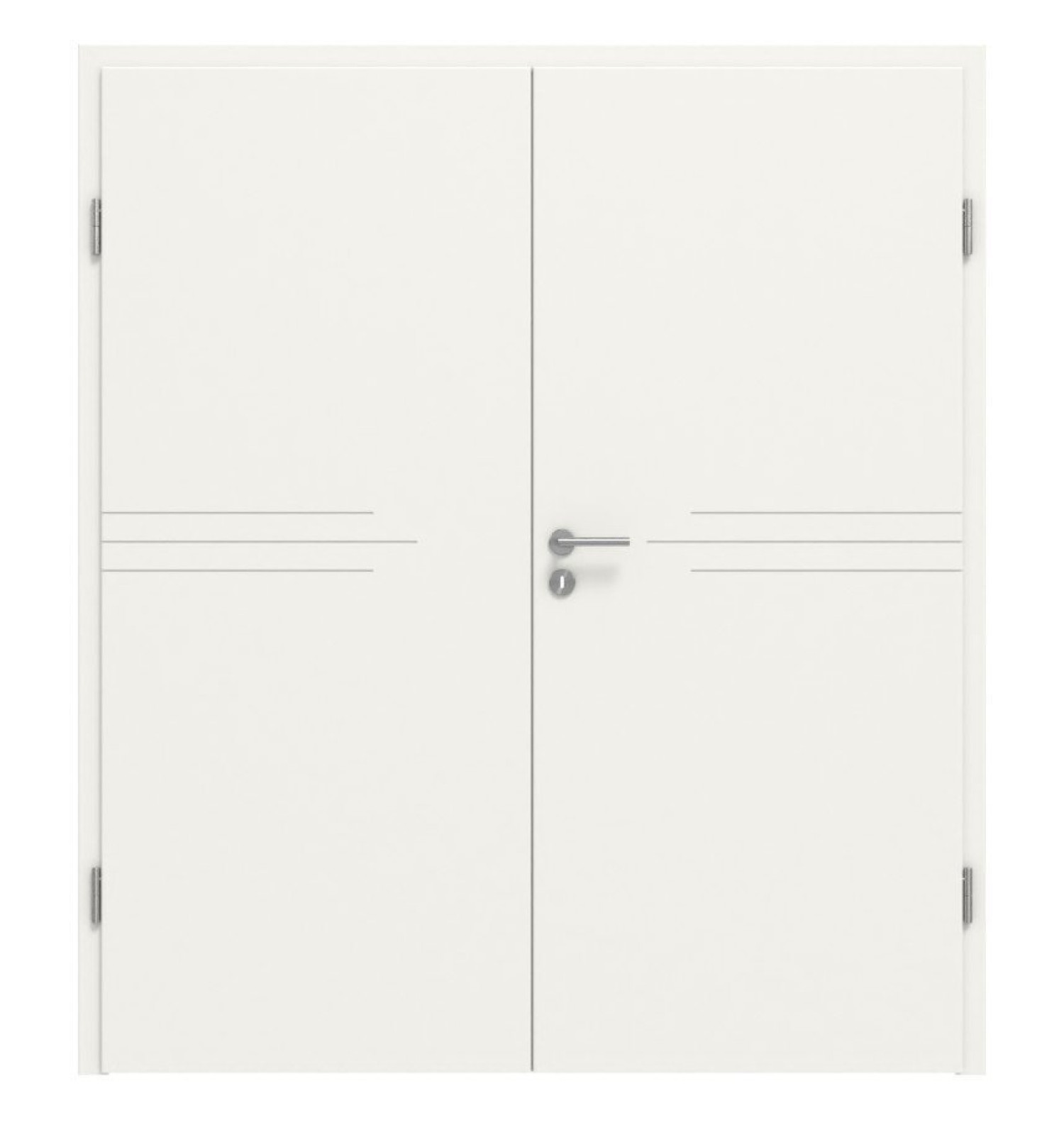 HÖRMANN Drzwi podwójne Groove 56 Białe lakierowane DesignLine z ościeżnicą