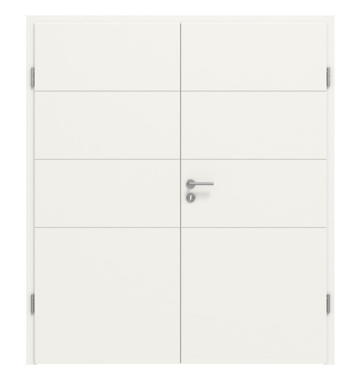 HÖRMANN Drzwi podwójne Groove 93 Białe lakierowane DesignLine z ościeżnicą