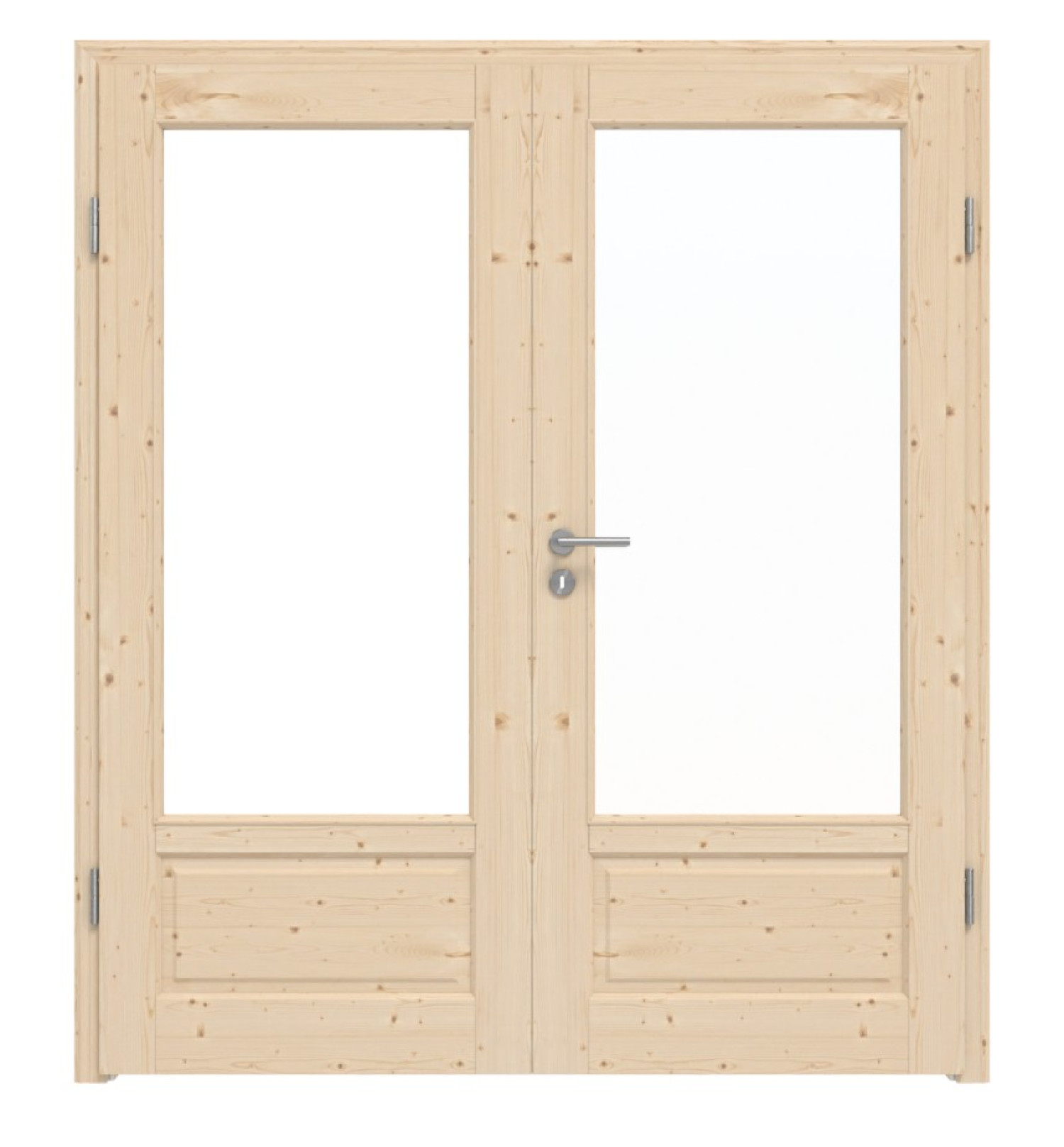 Widok frontowy typu 6002-01-LA z litego drewna świerkowego, drzwi podwójne z ościeżnicą - Radex