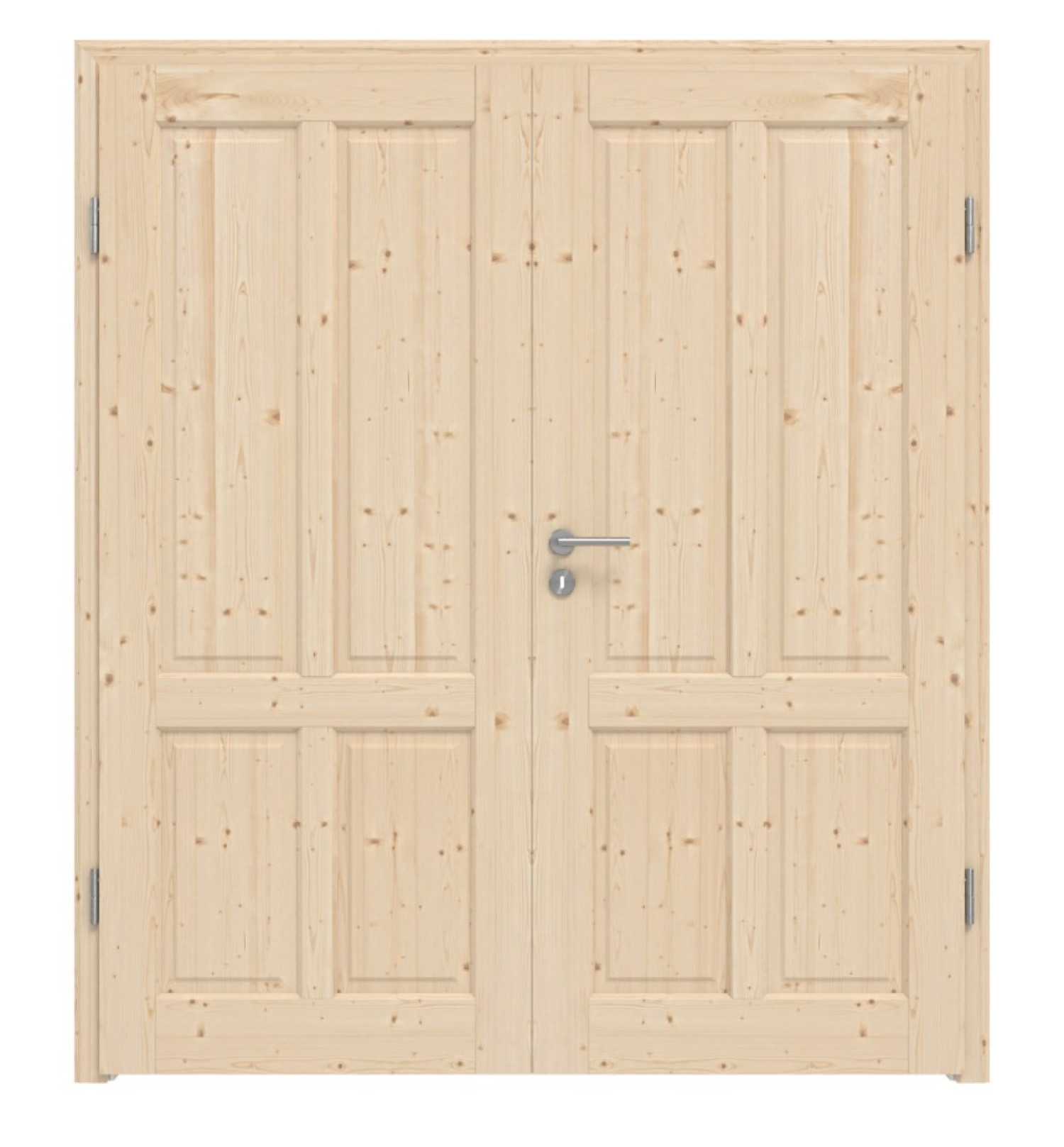 Front view of type 6002-04 spruce solid wood double door including frame - Radex
