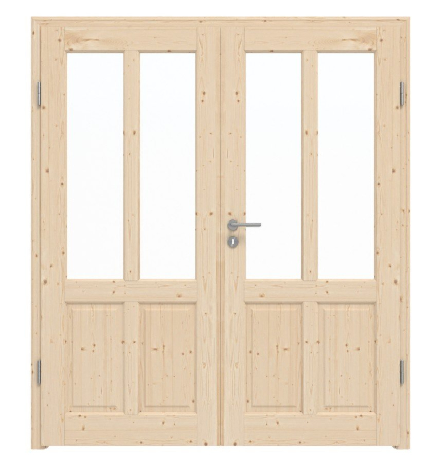 Front view of type 6002-04-LA2 solid spruce double door including frame - Radex