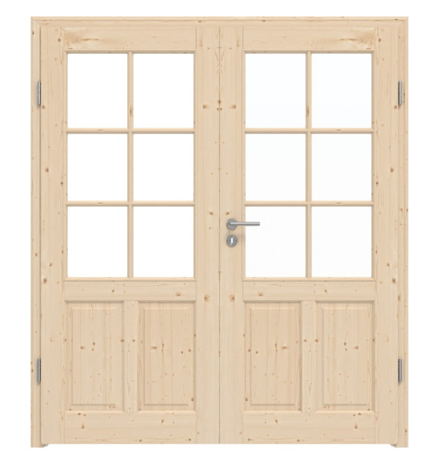 Frontansicht typu 6002-04-SP6 z litego drewna świerkowego drzwi podwójnych z ościeżnicą - Radex