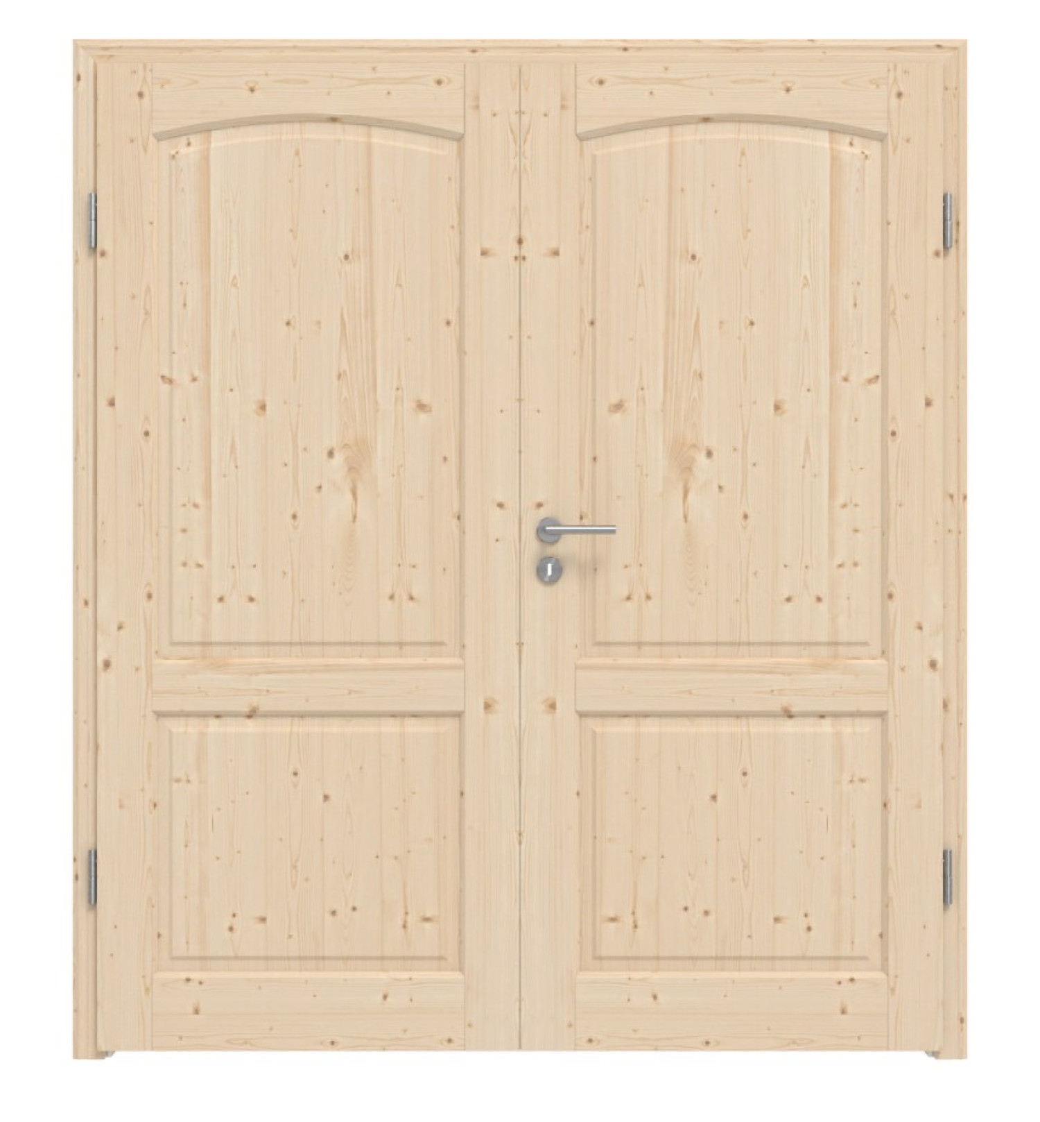 Front view of type 6002-B spruce solid wood double door including frame - Radex