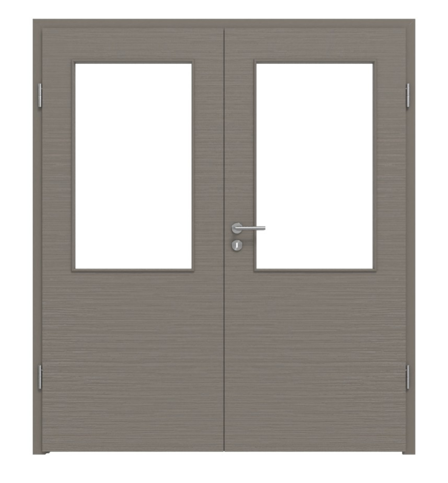LEBO Drzwi podwójne strukturalne taupe z przeszkleniem LA 7 z ościeżnicą