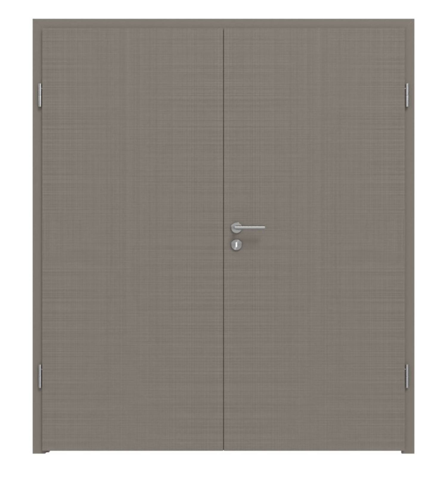 Widok z przodu podwójnych drzwi LEBO Textile Taupe Lebosense z ościeżnicą