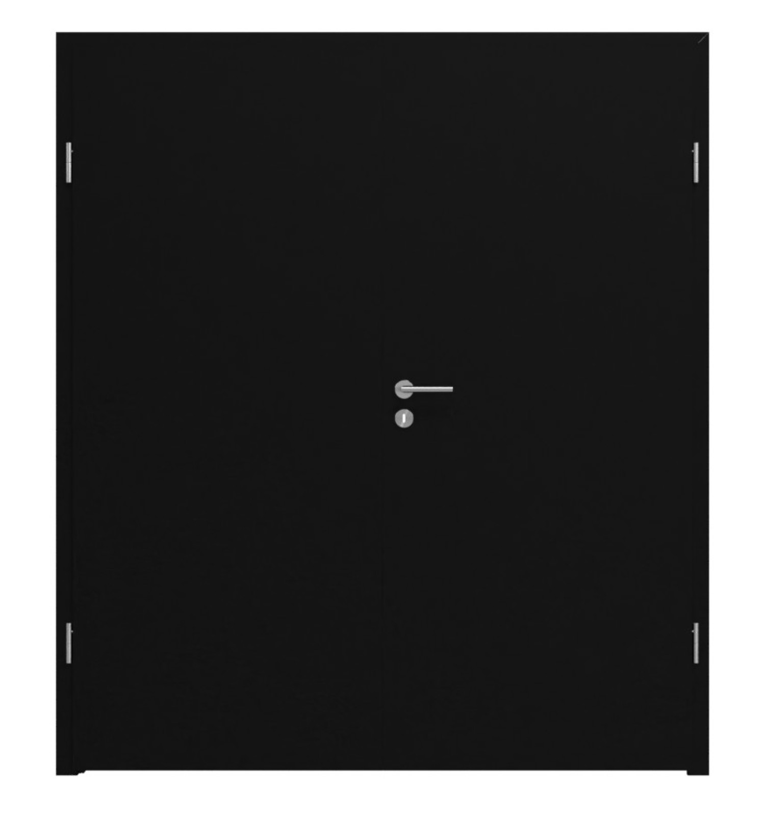 Widok frontowy drzwi podwójnych LEBO Ultramatt Czarny podobny do RAL 9005 Lebosense z ościeżnicą