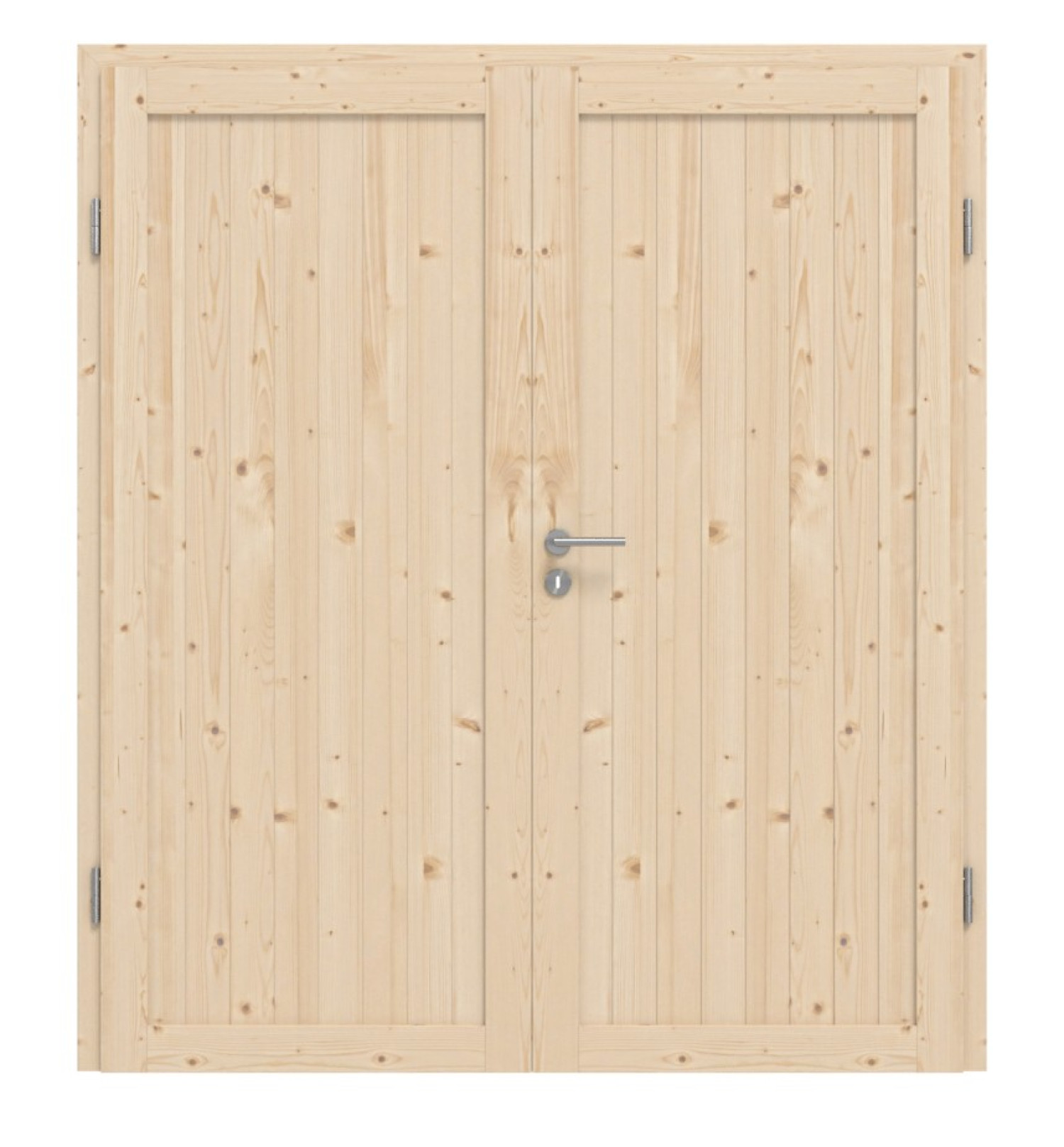 Front view of Loft I Spruce Solid Wood Double Door incl. Frame - Radex