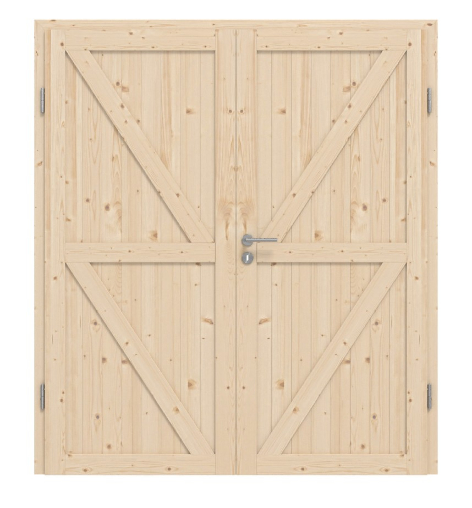 Front view of Loft ZZ Spruce Solid Wood Double Door incl. Frame - Radex