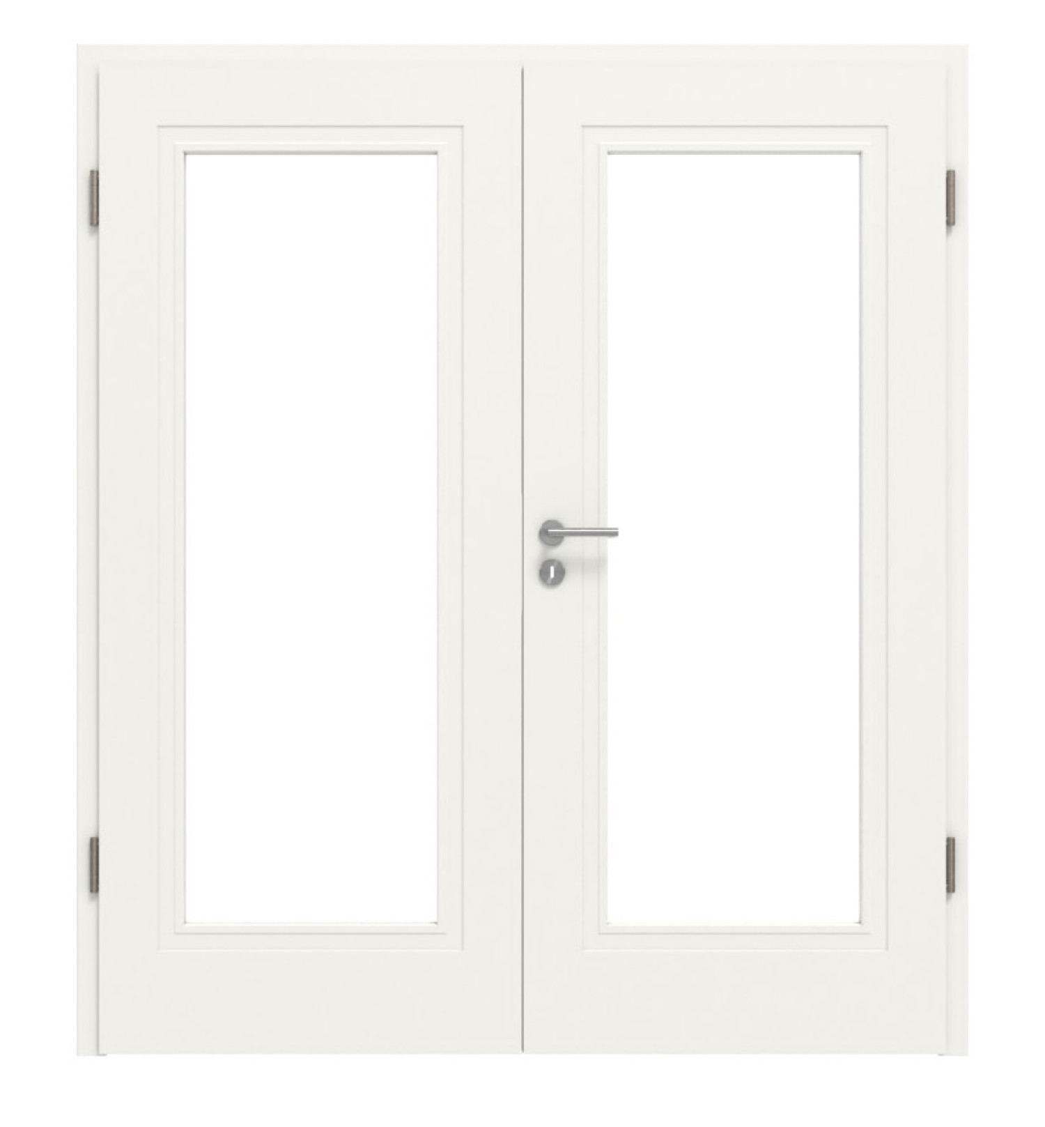 Widok frontowy Lacuna 1 LA Classic Biała lakierowana podwójna drzwi z ościeżnicą - Huga