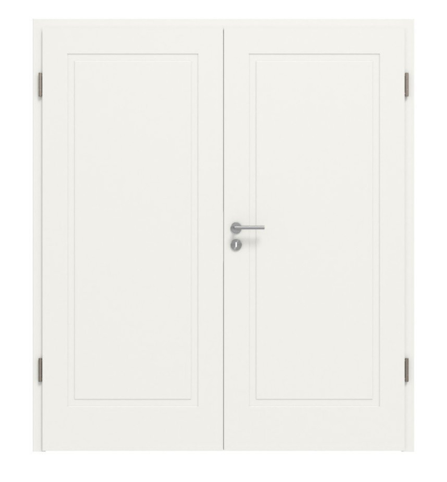 Front view of Montana 1 ClassicLine White lacquer double-leaf door including frame - Hörmann