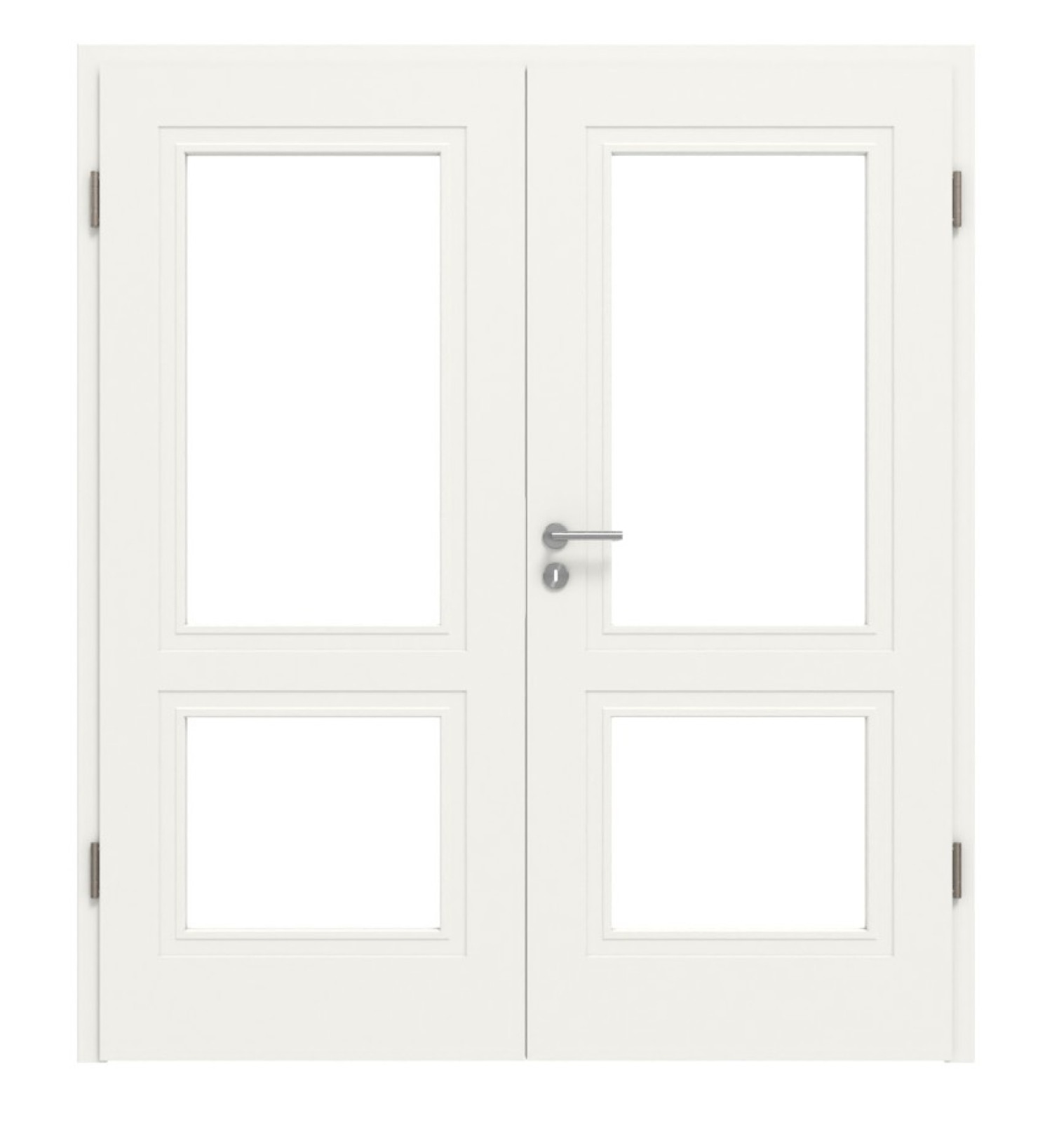Widok frontowy Lacuna 2 LA Classic Biała lakierowana podwójna drzwi z ościeżnicą - Huga