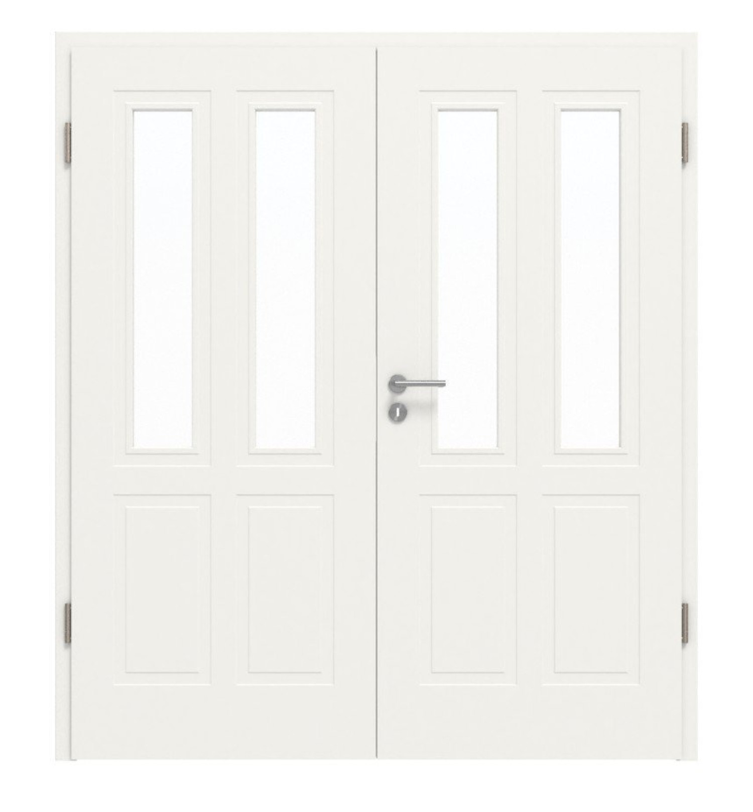 Front view of Montana 4 LA ClassicLine white lacquer double door including frame - Hörmann