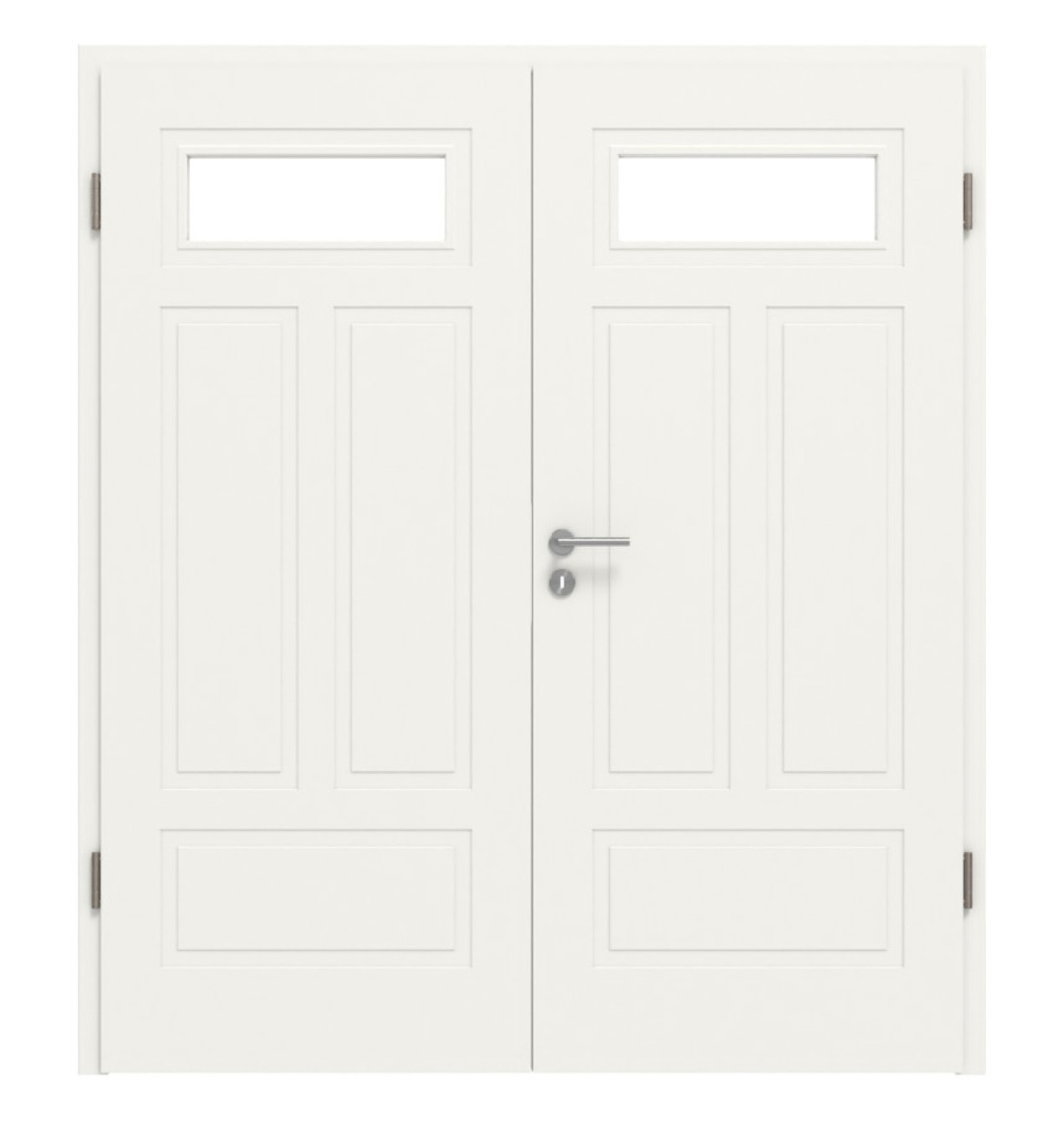 Front view of Montana 6 LA 1 ClassicLine white lacquer double door including frame - Hörmann