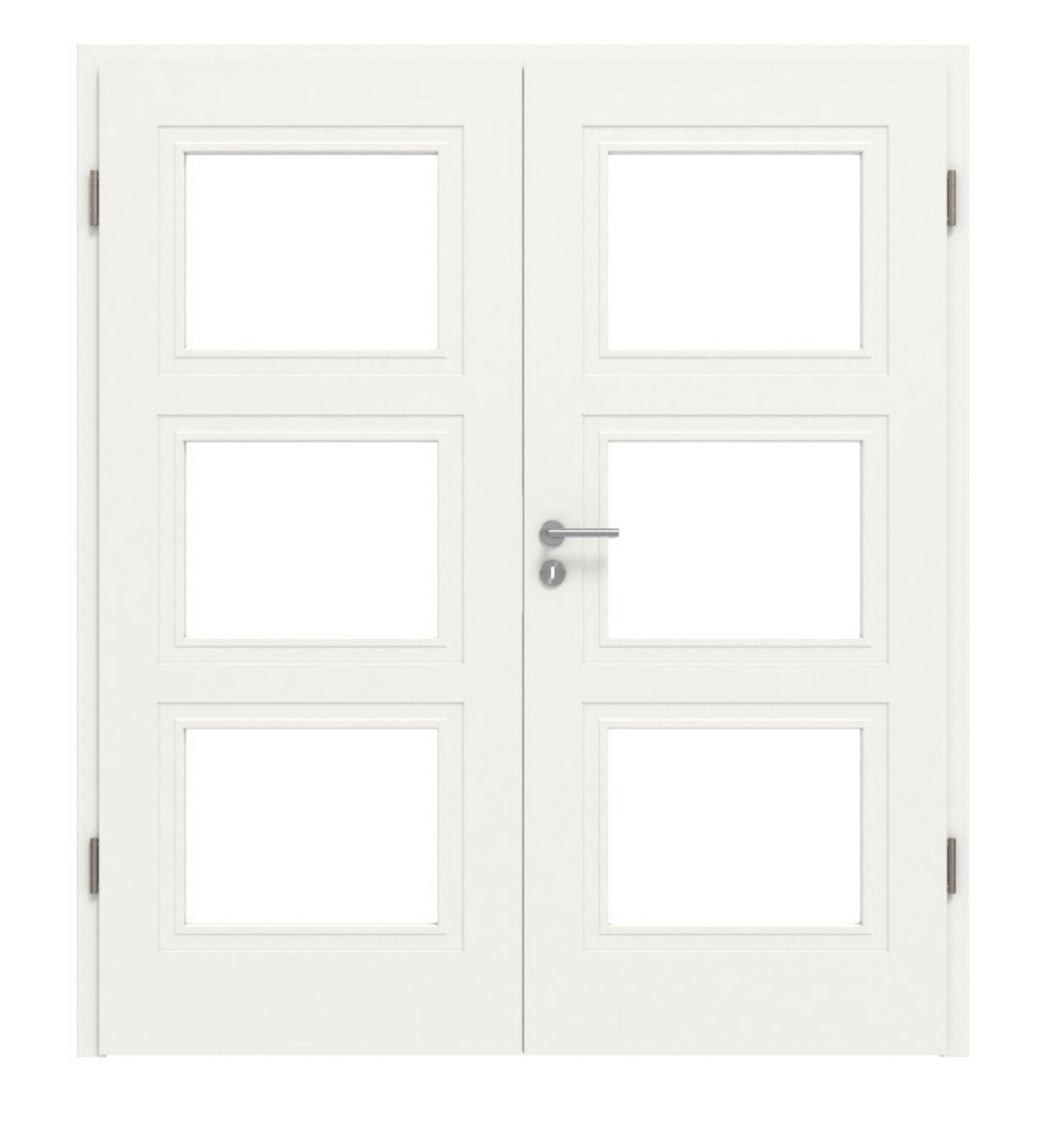 Front view of Montana 7 LA ClassicLine white lacquer double door including frame - Hörmann
