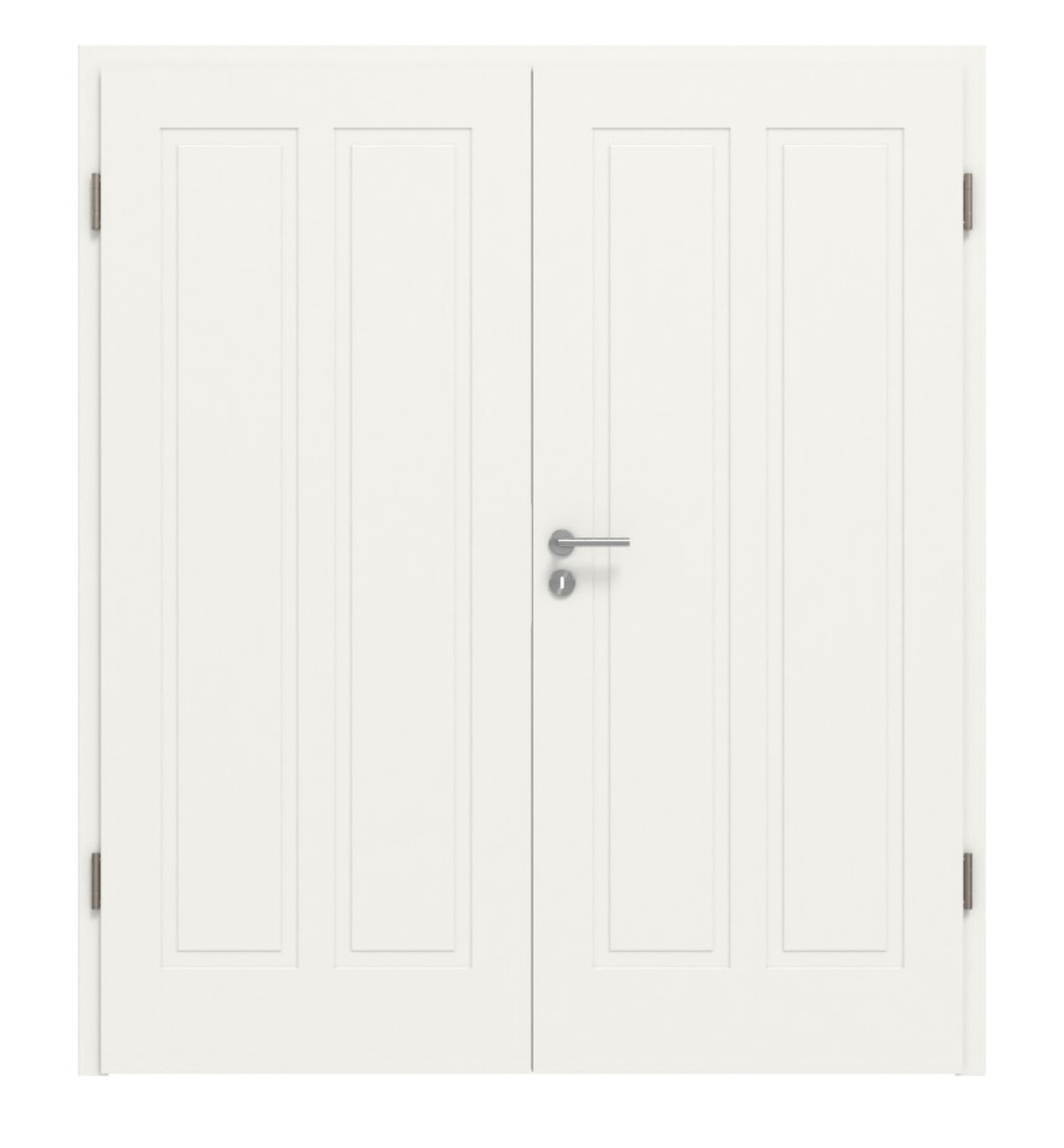Widok frontowy drzwi podwójnych Lacuna 8 Classic białe lakierowane z ościeżnicą - Huga