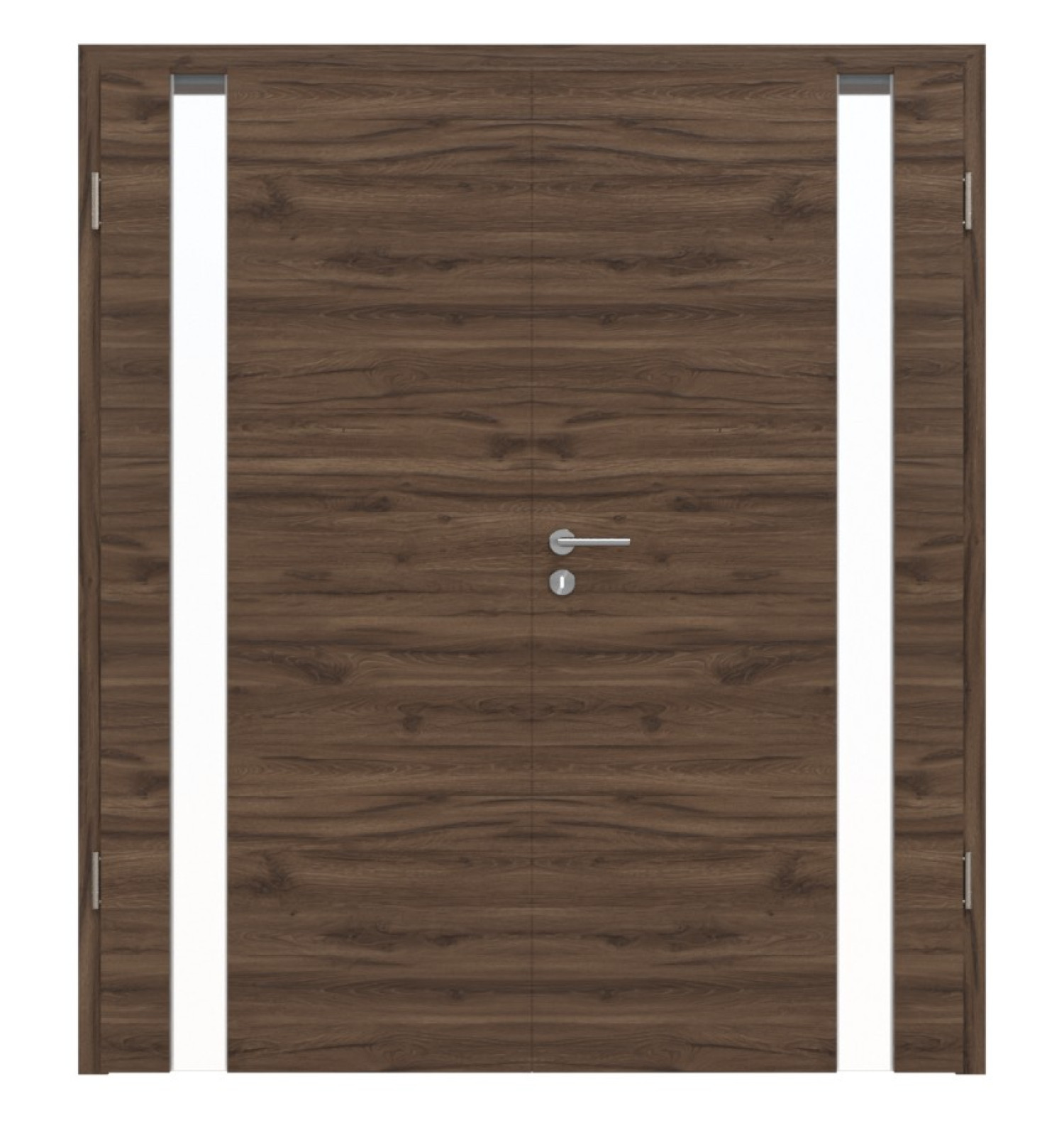 HÖRMANN Drzwi podwójne Pure 1 Dąb alpejski układ poprzeczny Duradecor DesignLine z przeszkleniem po stronie zawiasów z ościeżnicą