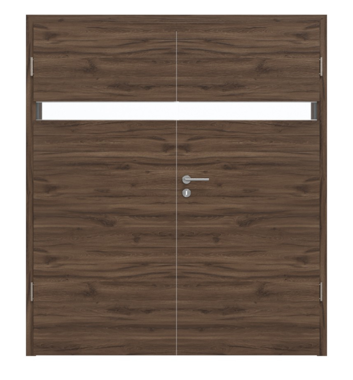 HÖRMANN Drzwi podwójne Pure 1 Dąb alpejski układ poprzeczny Duradecor DesignLine z przeszkleniem poprzecznym z ościeżnicą